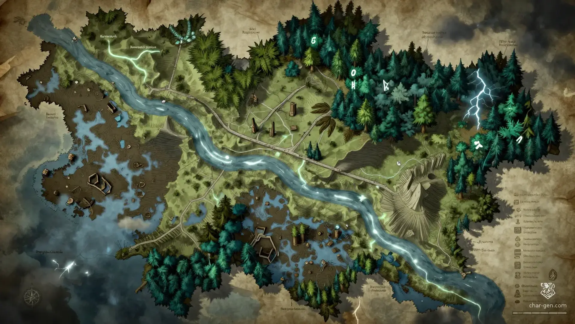 Rainwood - AI-generated fantasy Region