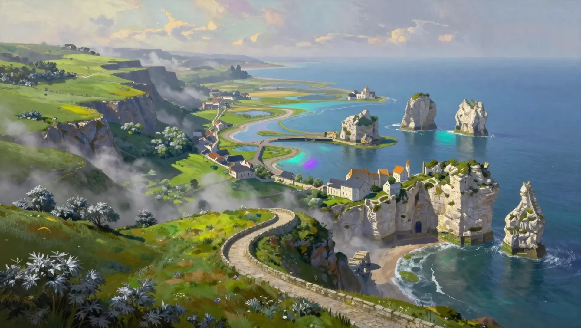 The High Mist Shires - AI-generated fantasy Region
