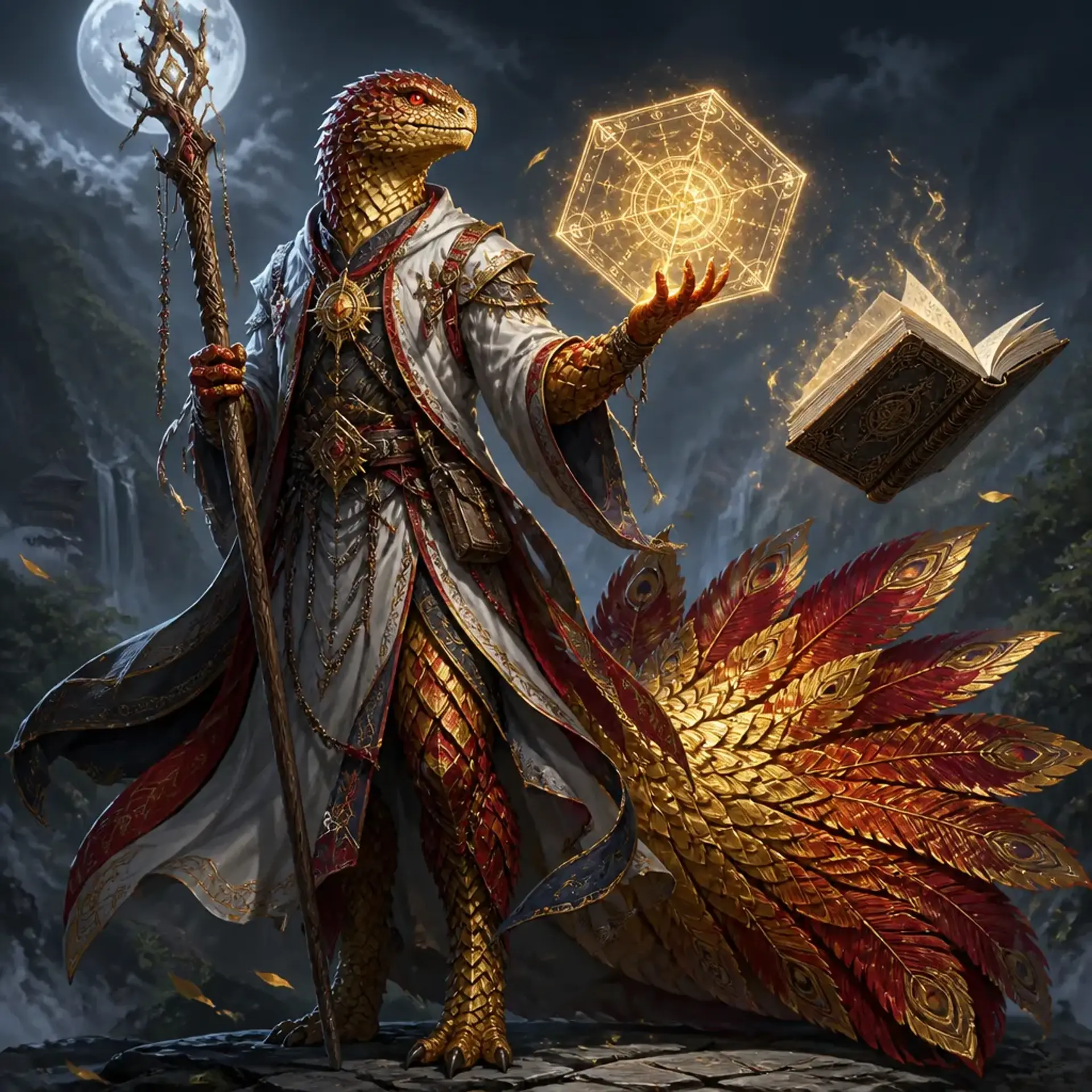 Falknira Bright scale - AI-generated fantasy Character
