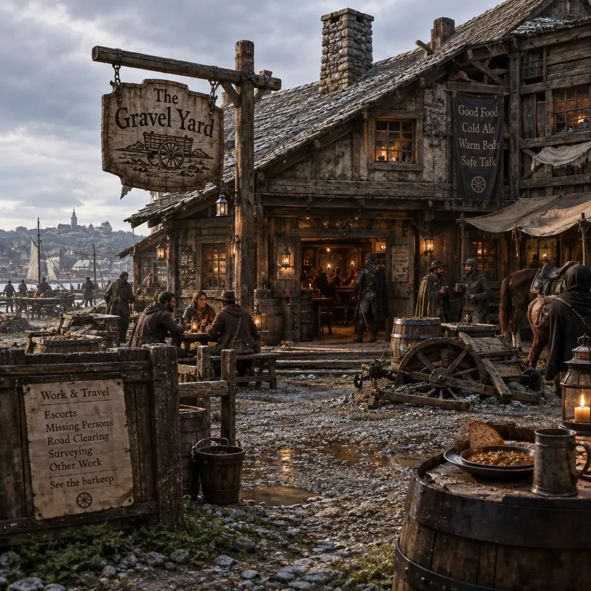 The Gravel Yard - AI-generated fantasy Tavern