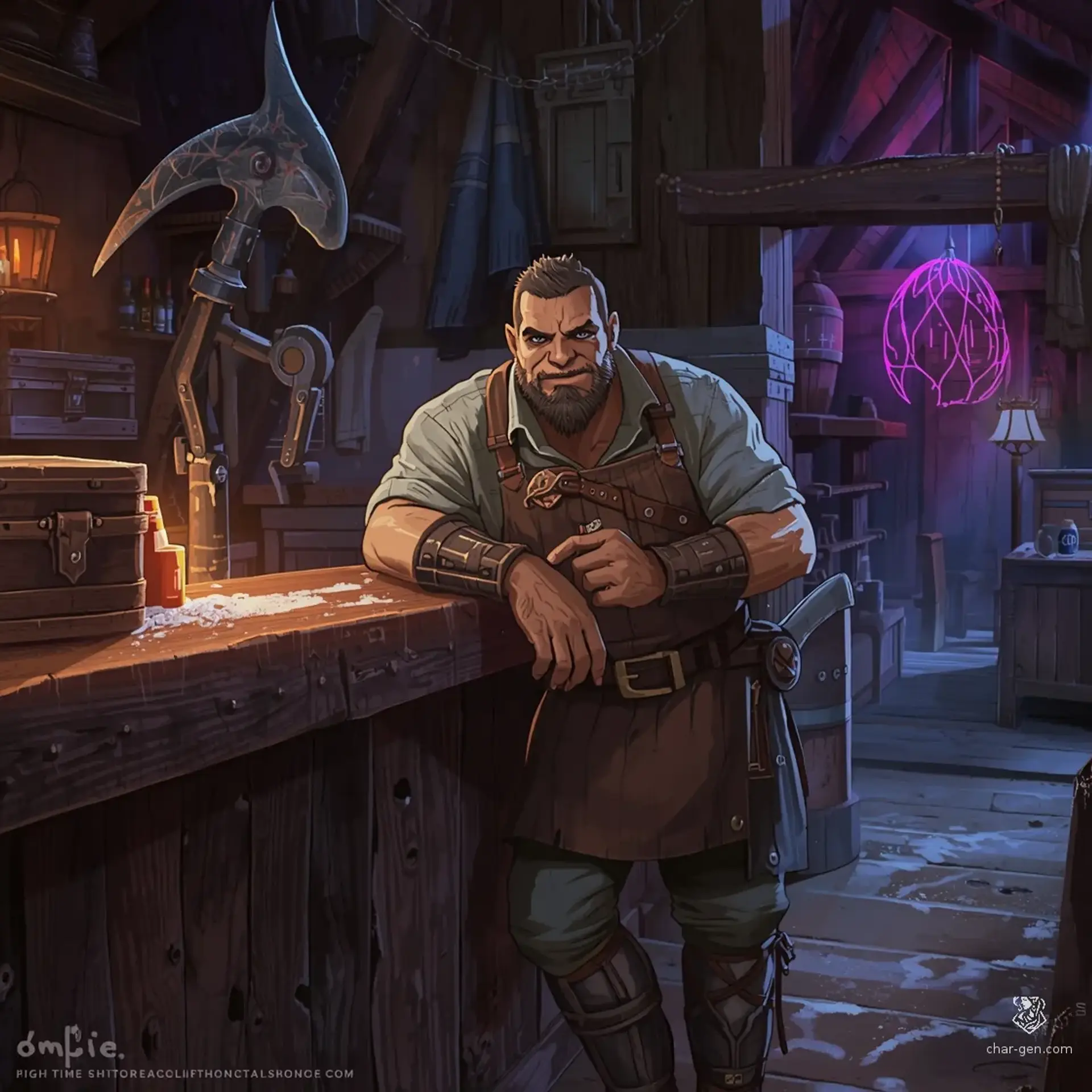 The Salt-Bit Lantern - AI-generated fantasy Tavern