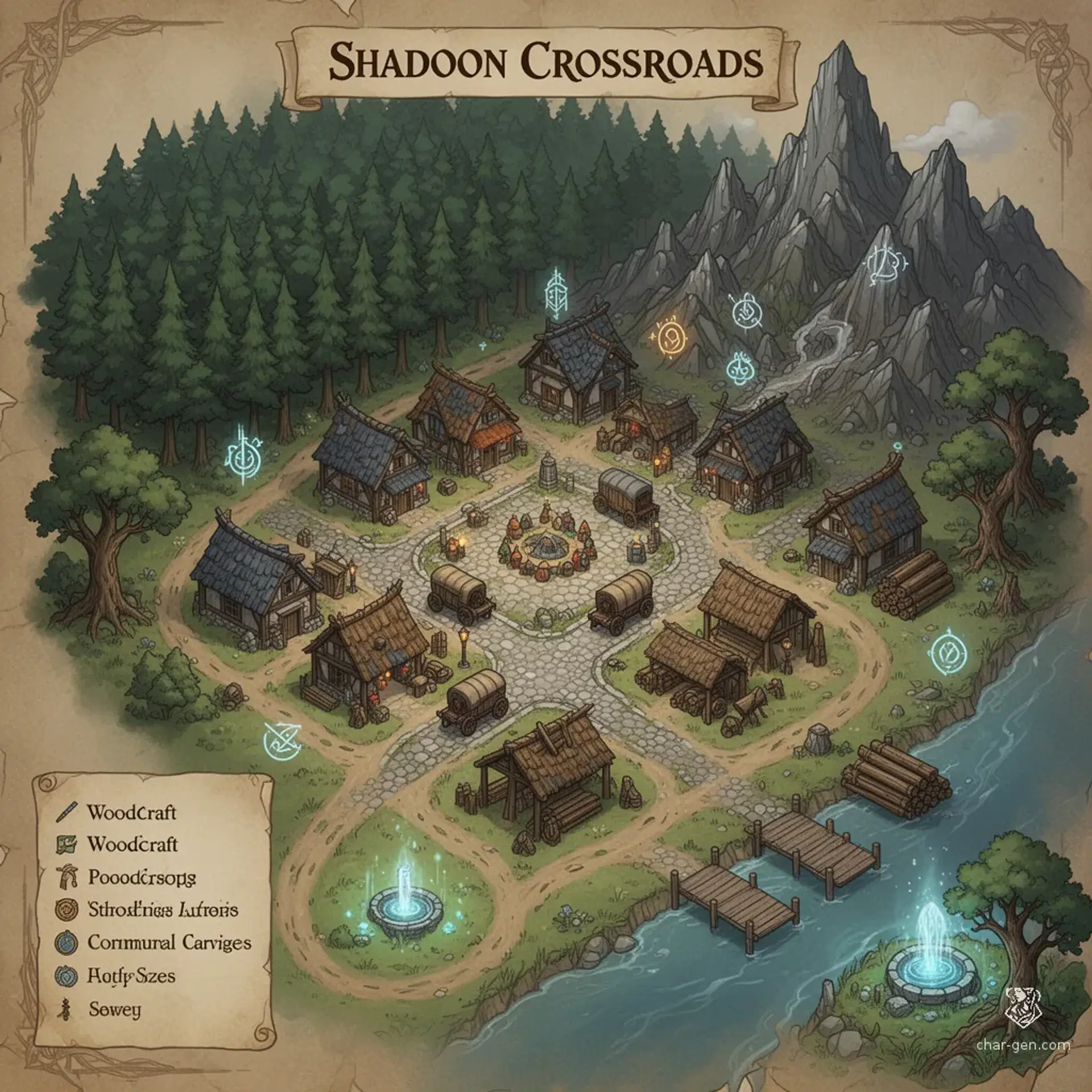 Shadoon - AI-generated fantasy Settlement
