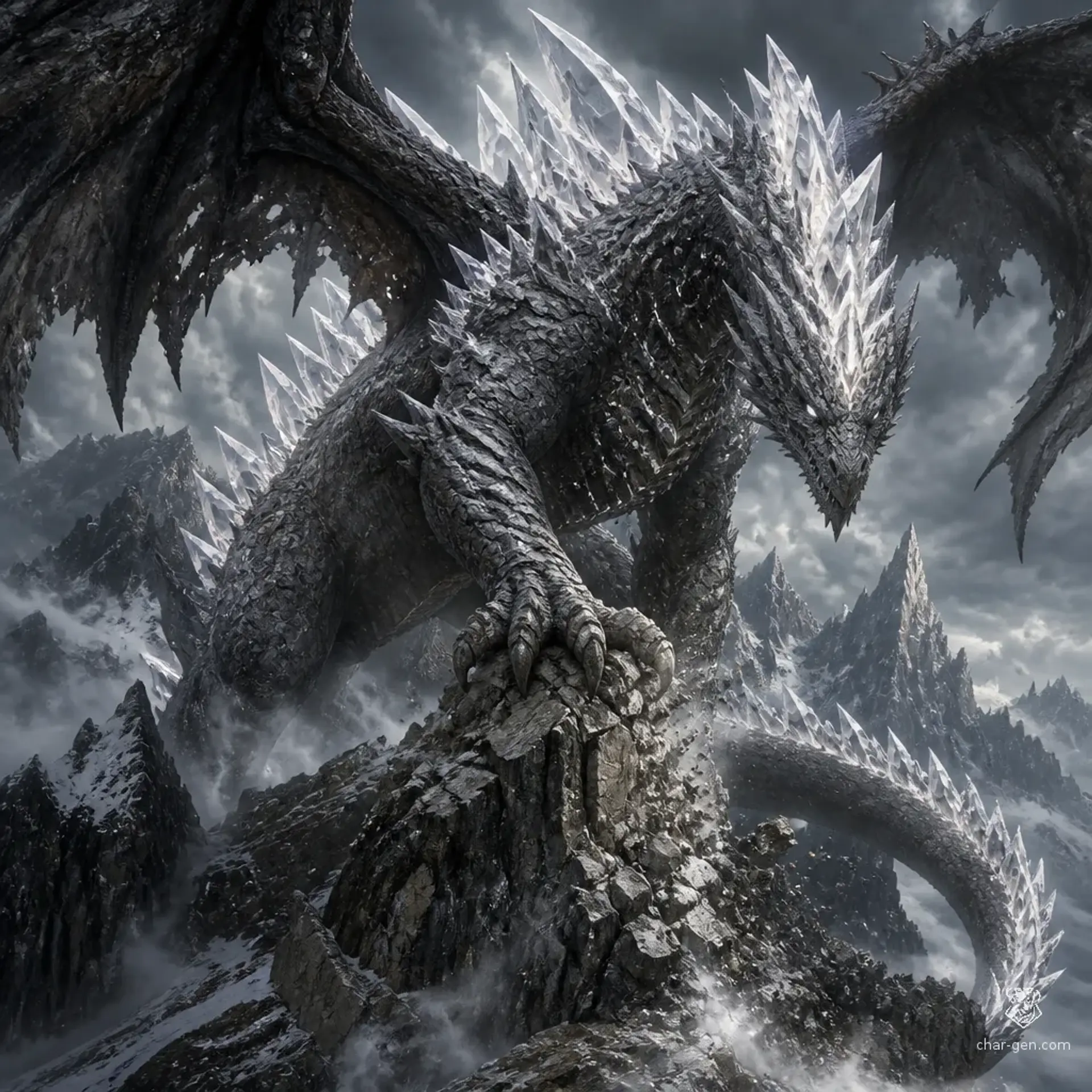 Quartzback Riftwing - AI-generated fantasy Monster
