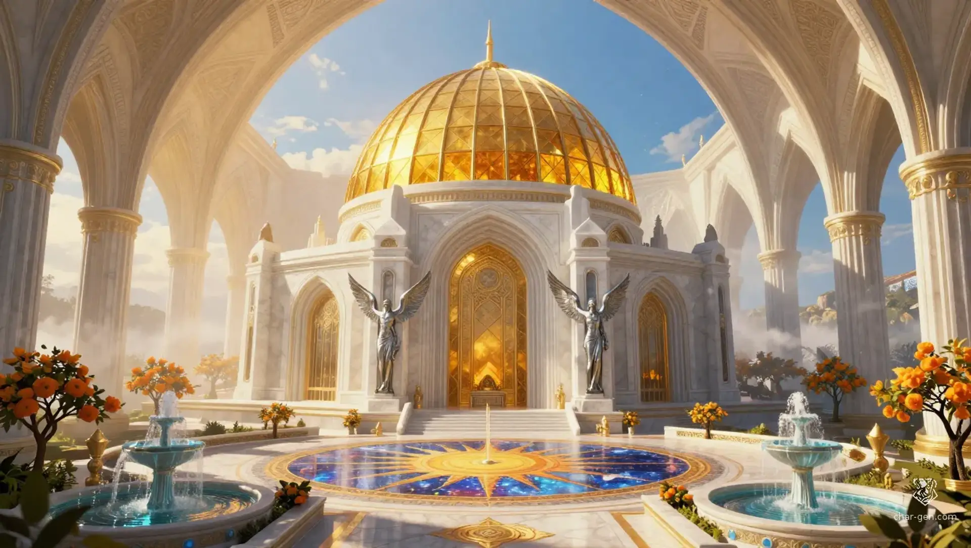 The Morning Rise - AI-generated fantasy Building
