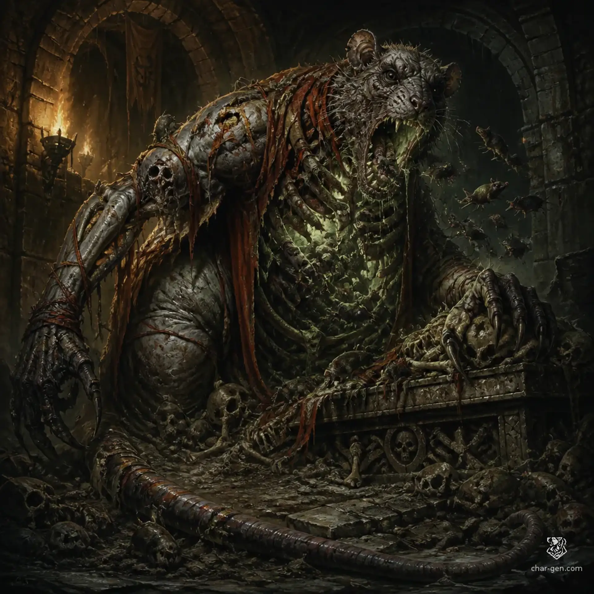 Tomb-Rat Revenant - AI-generated fantasy Monster