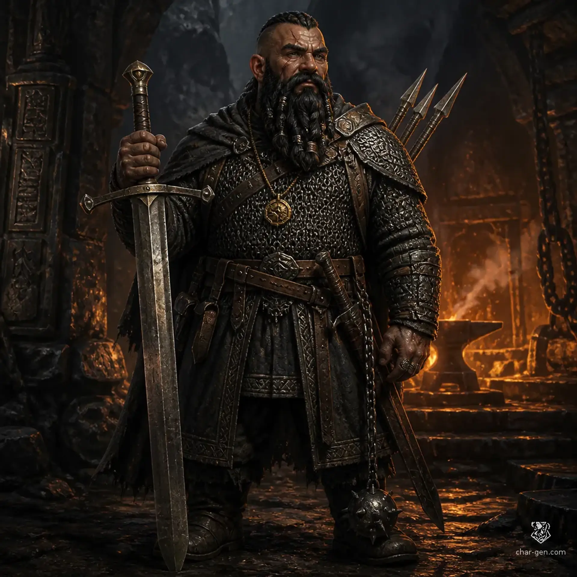 Brannic Stonevein - AI-generated fantasy Character