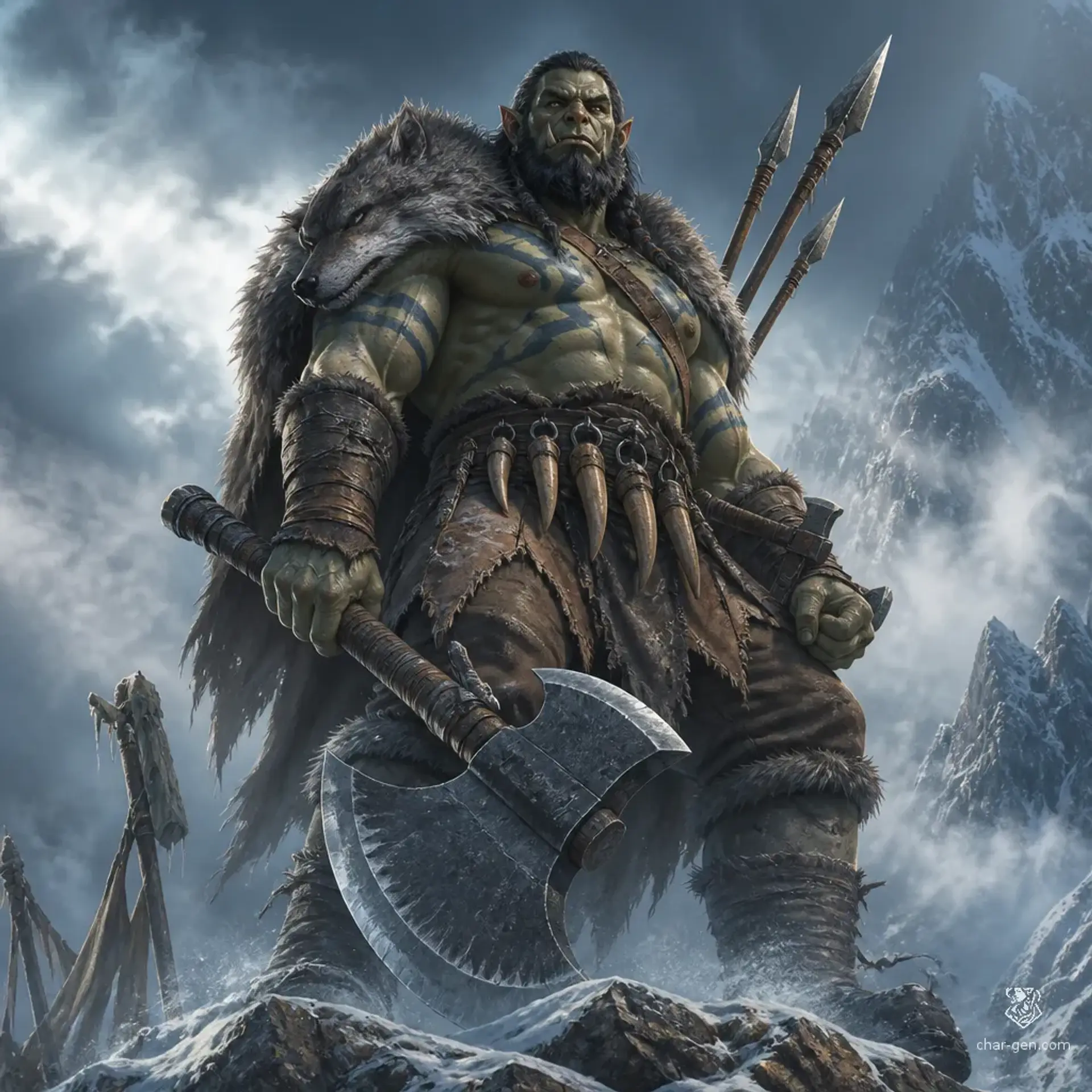 Krag of the Ash-Peak - AI-generated fantasy Character