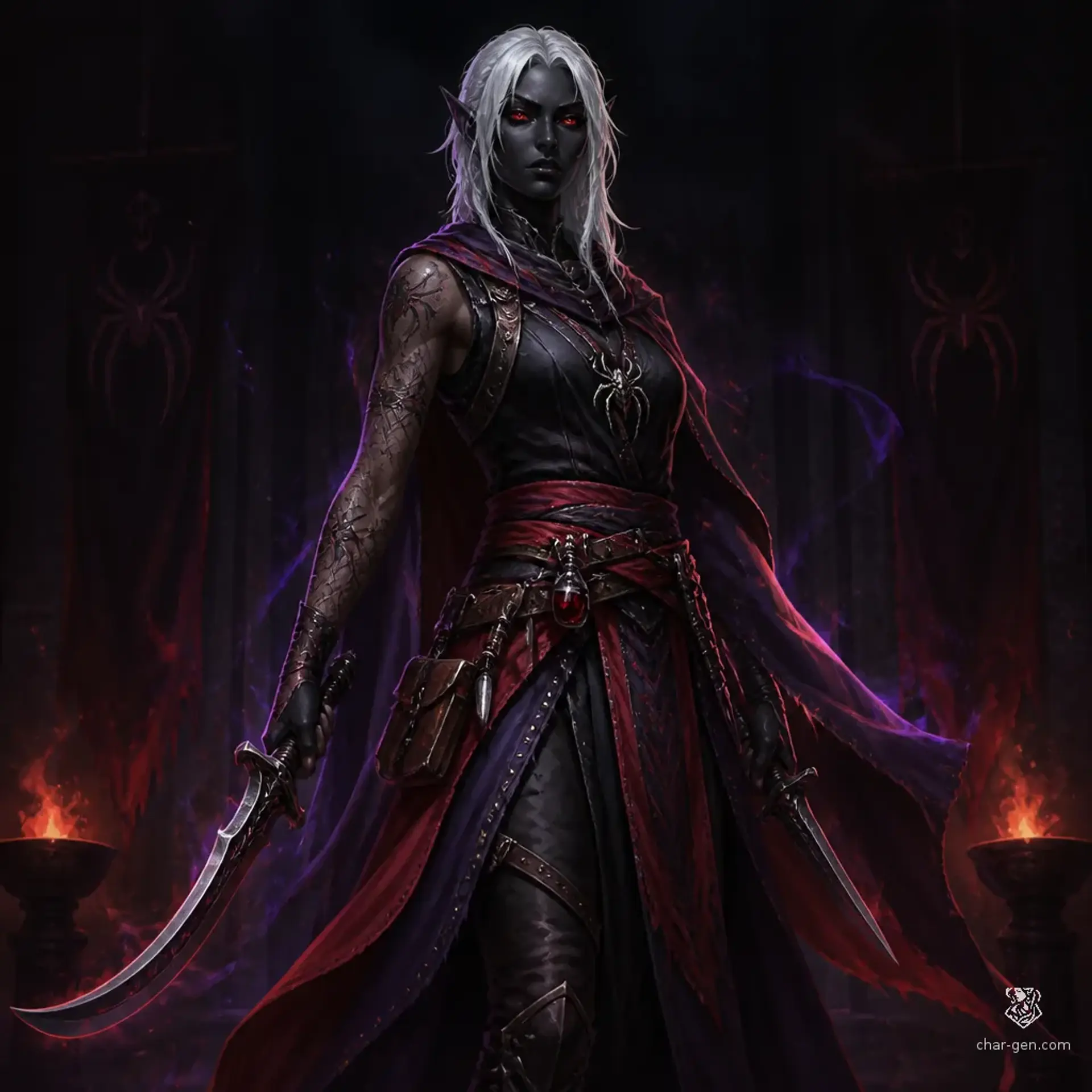 Malice Travra - AI-generated fantasy Character