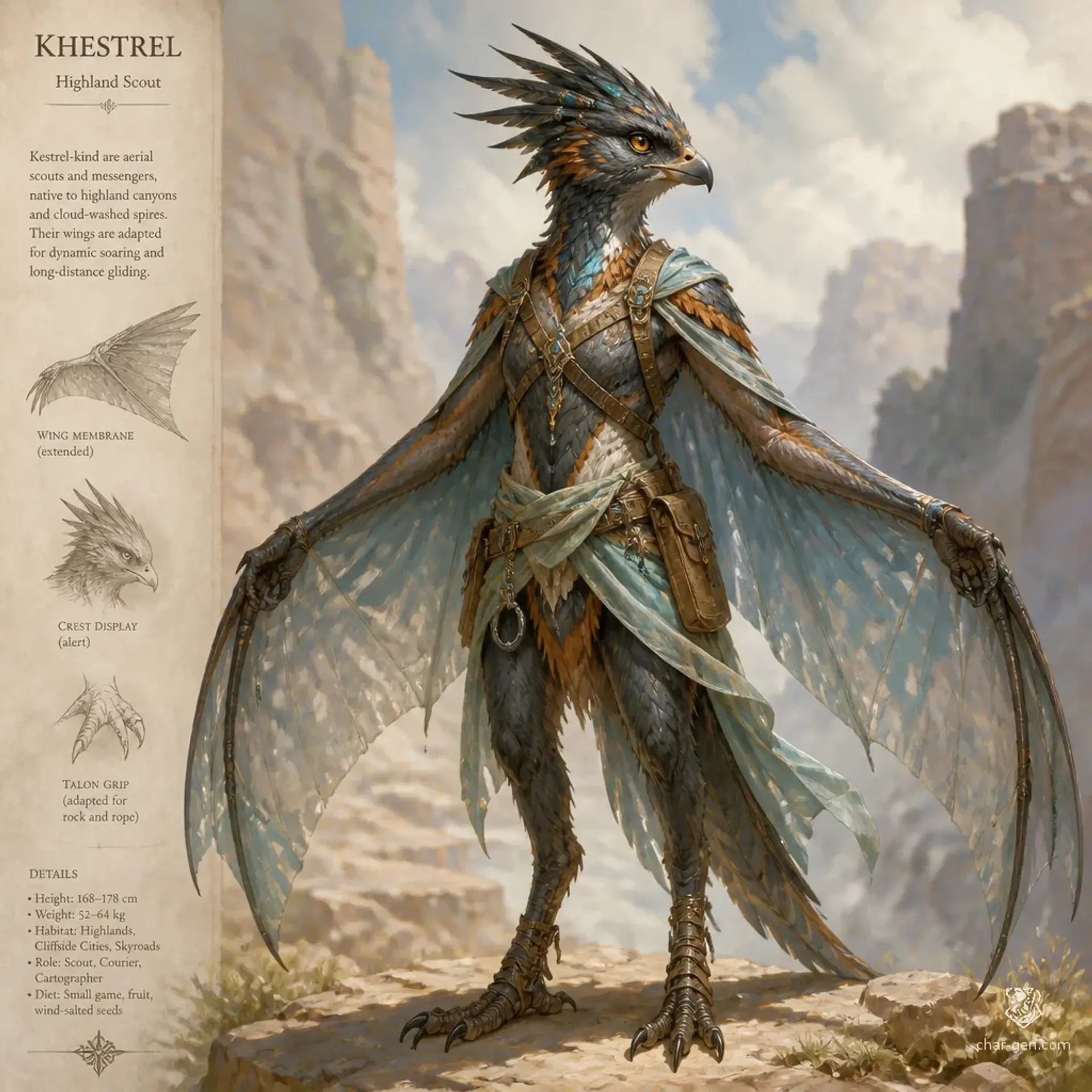 Galecrest - AI-generated fantasy Species