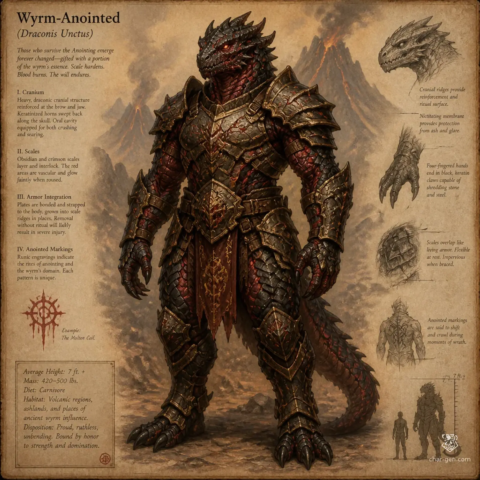 Wyrm-Anointed - AI-generated fantasy Species