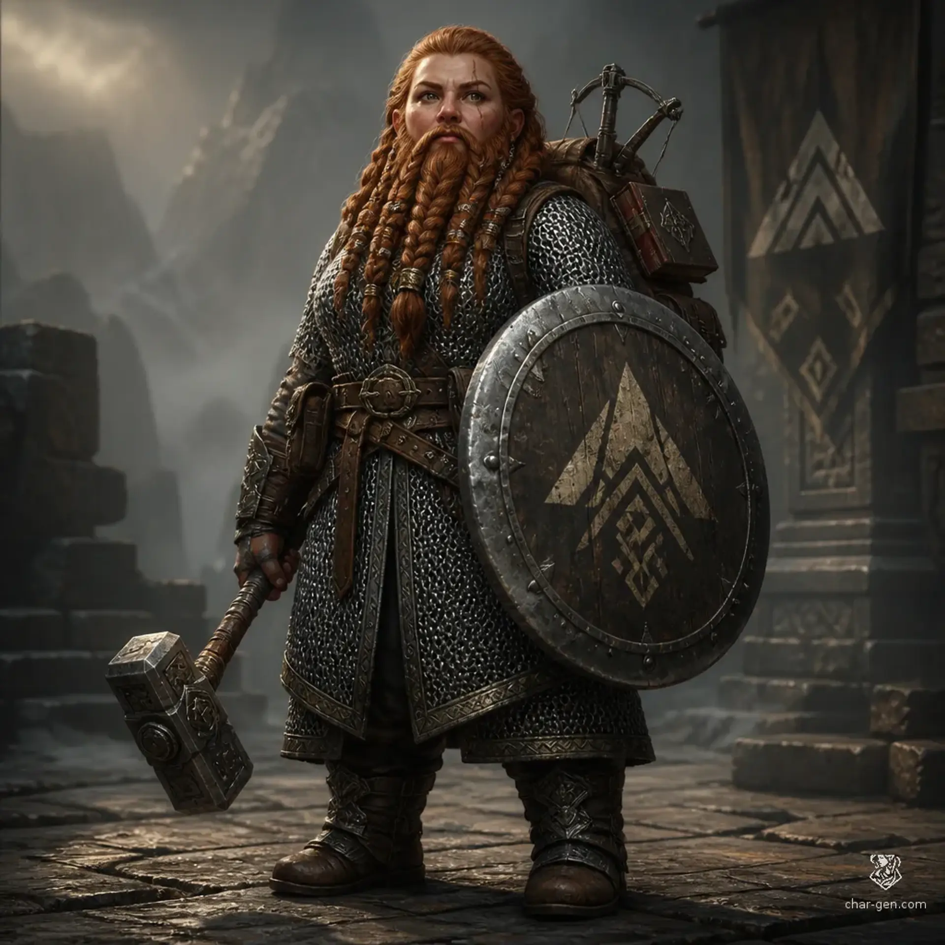 Brunna Stonecoil - AI-generated fantasy Character
