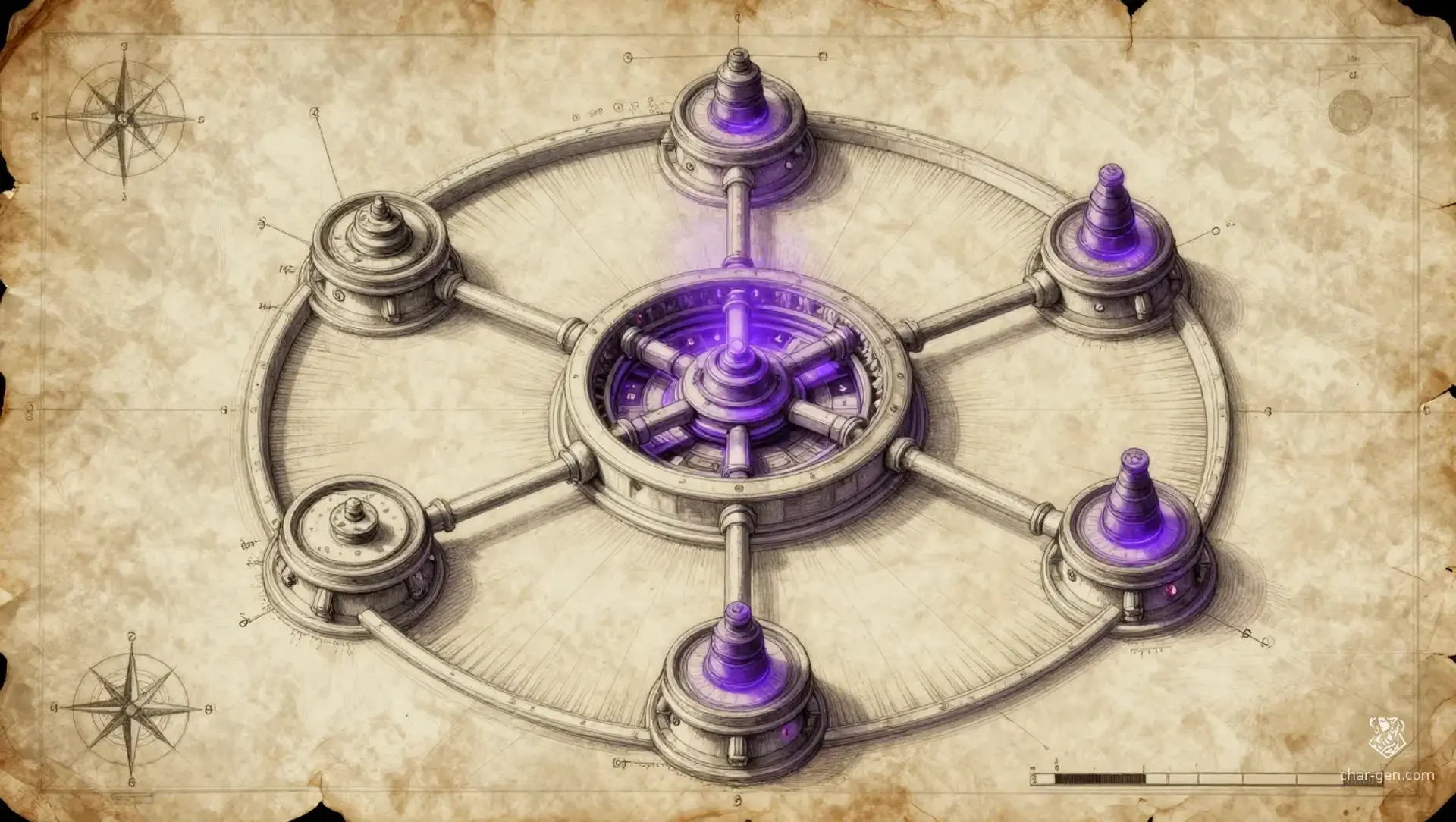 The Hall of the Triple Soul - AI-generated fantasy Puzzle