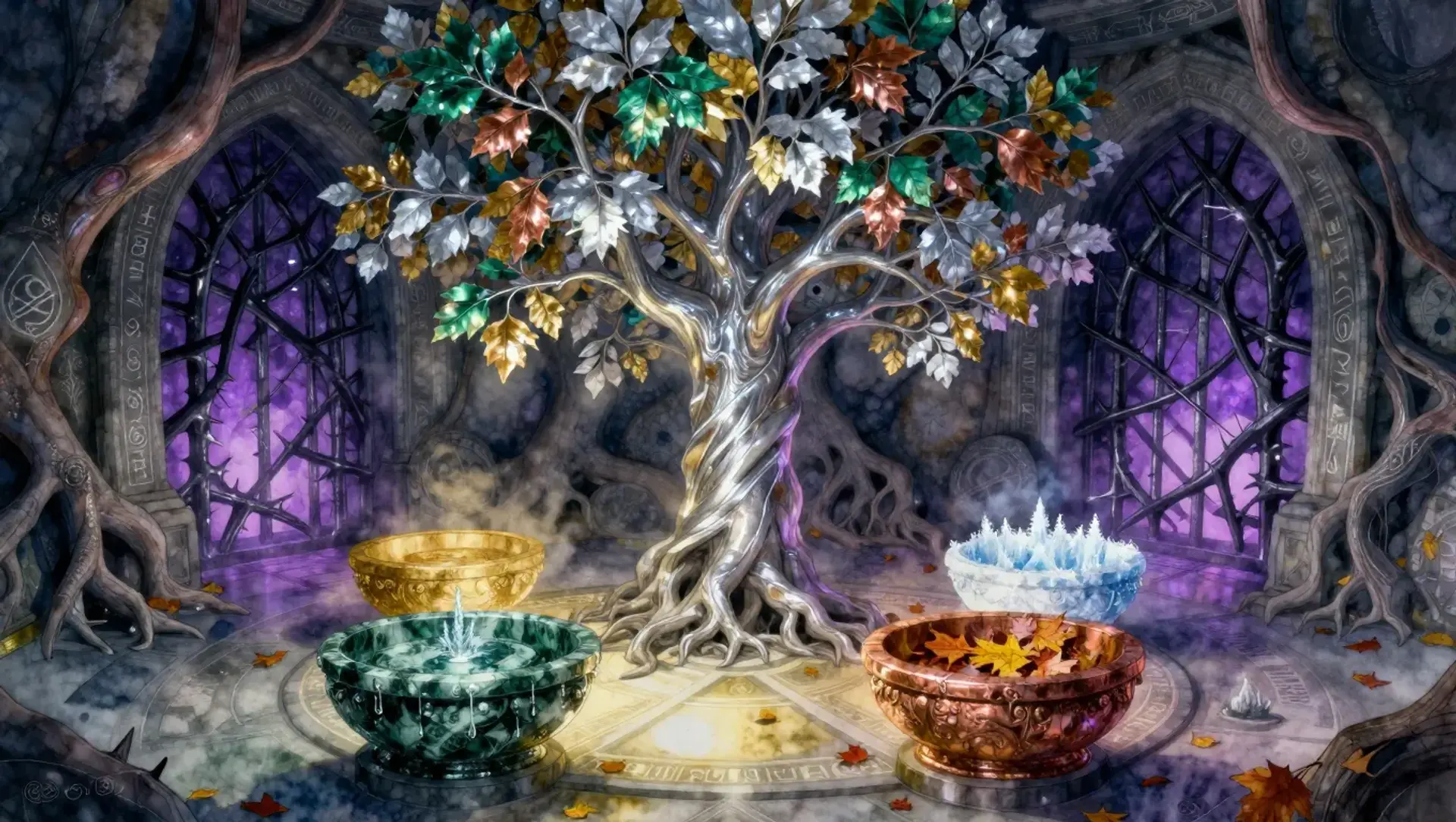 The Ouroboros of Reverted Seasons - AI-generated fantasy Puzzle