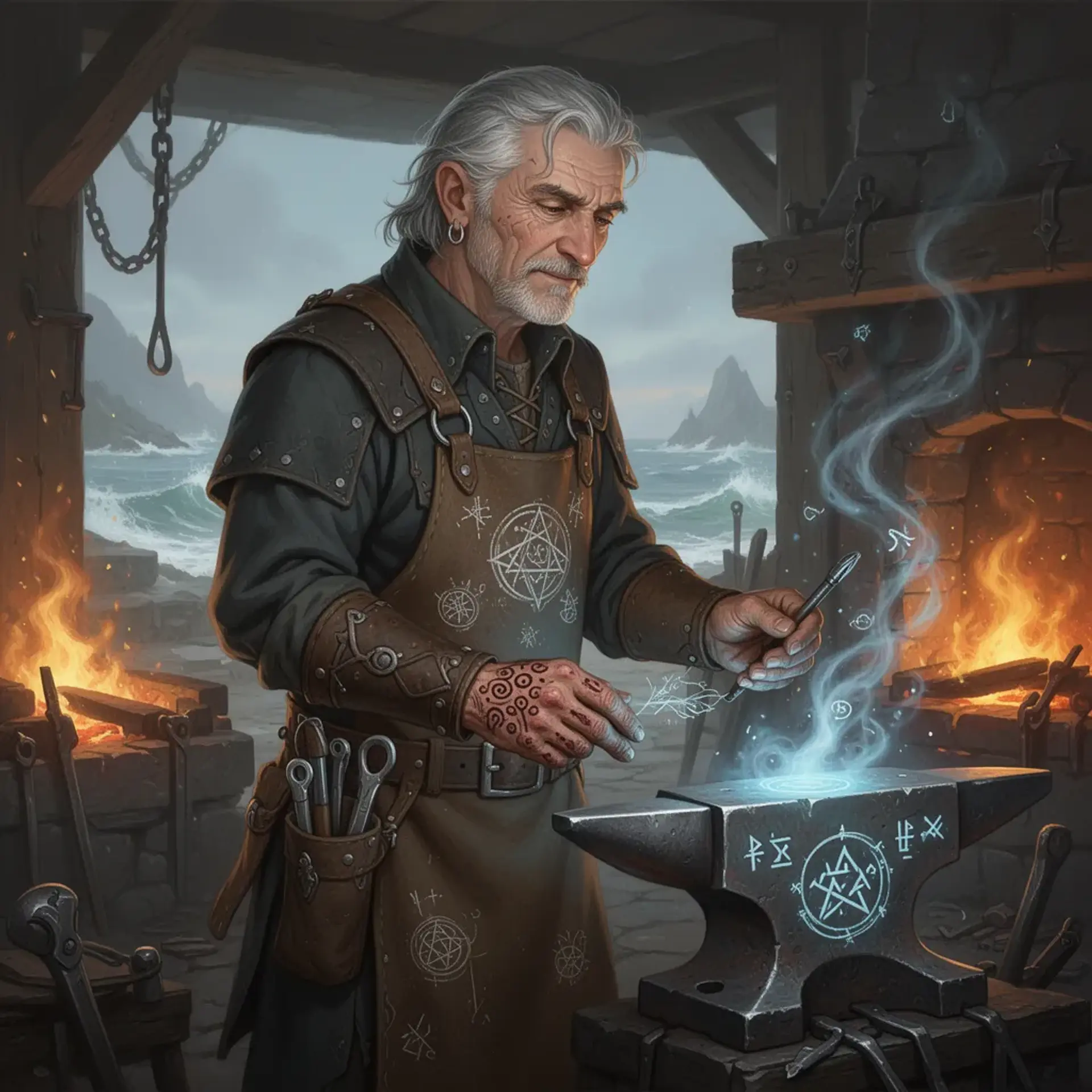 Maelin Forgeveil - AI-generated fantasy NPC