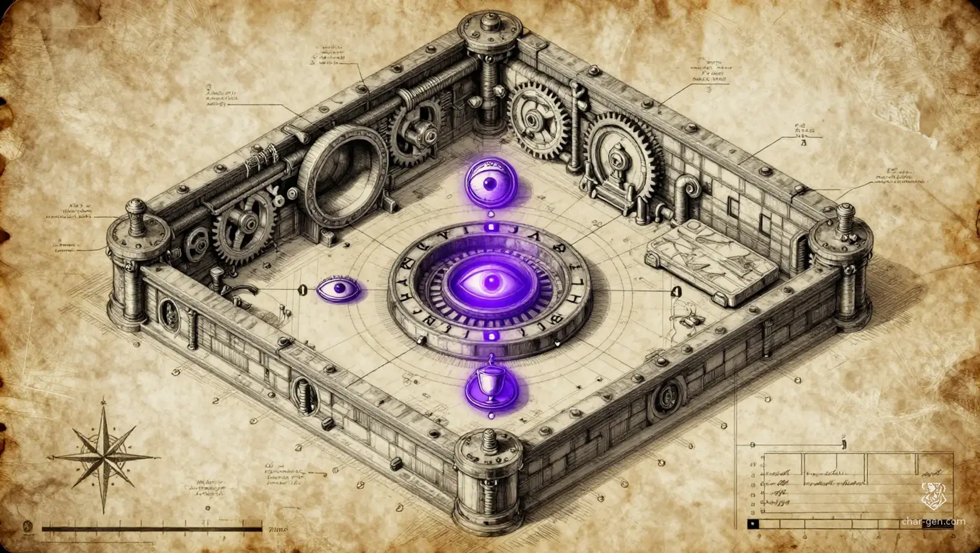 The Threefold Frost Lock - AI-generated fantasy Puzzle