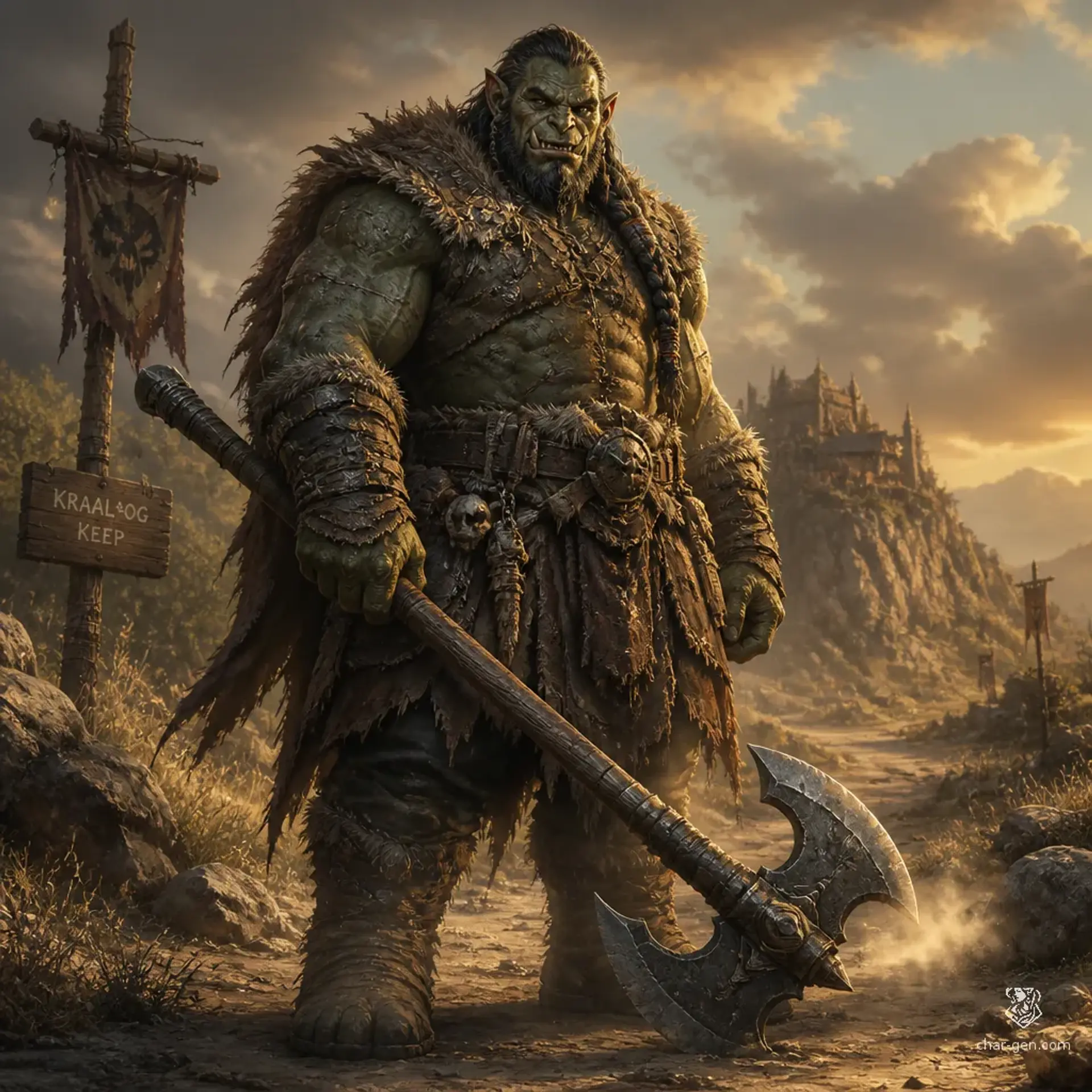 Brugg Stonejaw - AI-generated fantasy Character