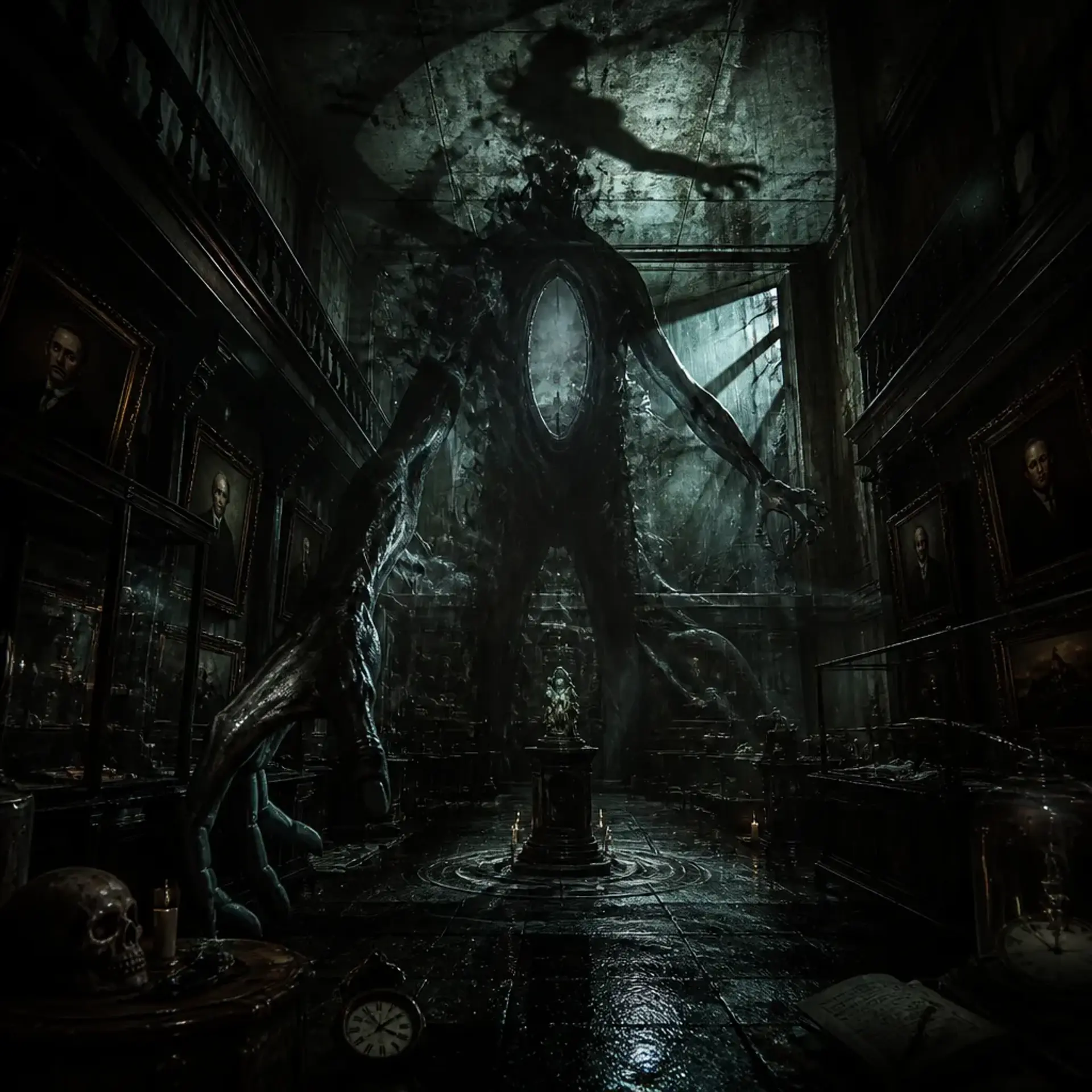 The Hunter Beyond Attention - AI-generated fantasy Monster