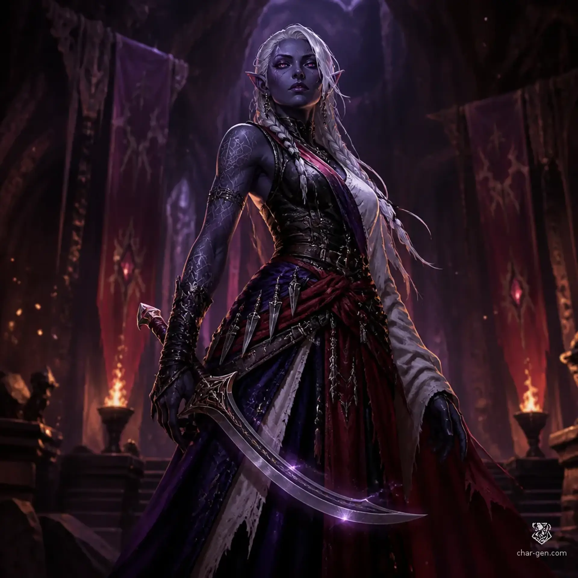 Malice Travra - AI-generated fantasy Character