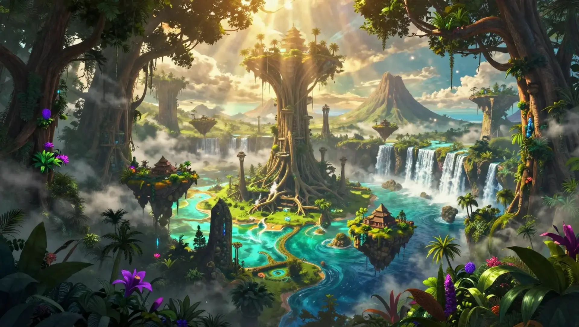 The Emerald Sovereign Coast - AI-generated fantasy Region