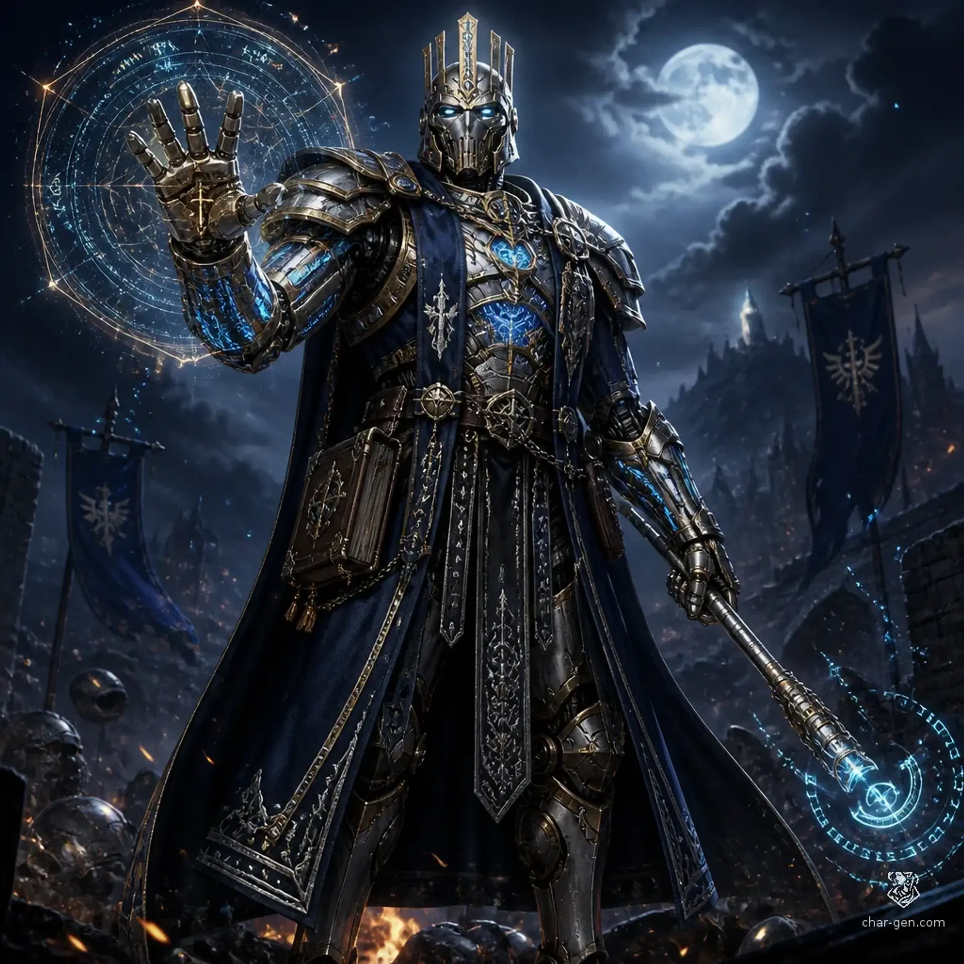 The Silver Emperor - AI-generated fantasy Character