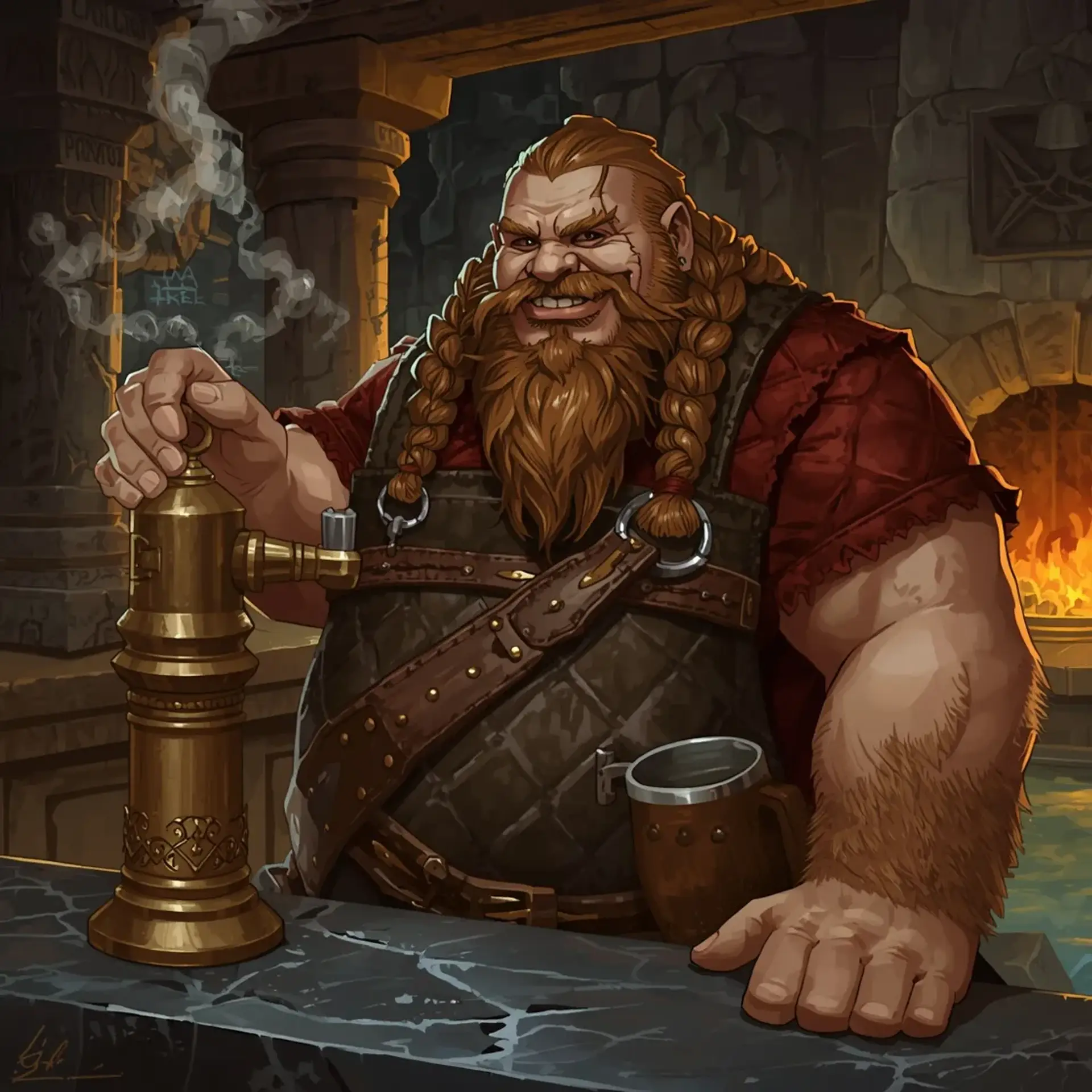 Brom Iron-Shoulder - AI-generated fantasy NPC