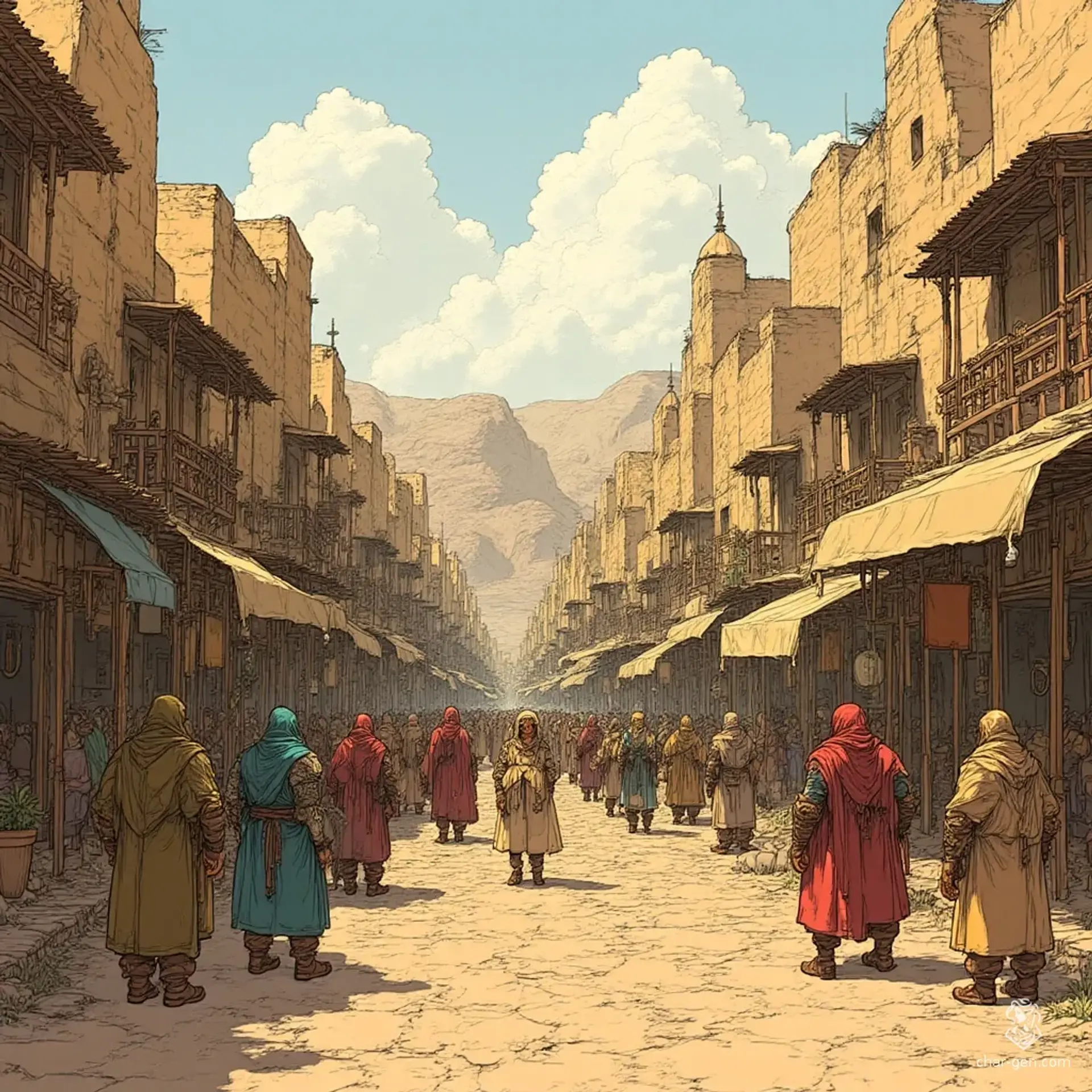 Sunsreach - AI-generated fantasy Settlement
