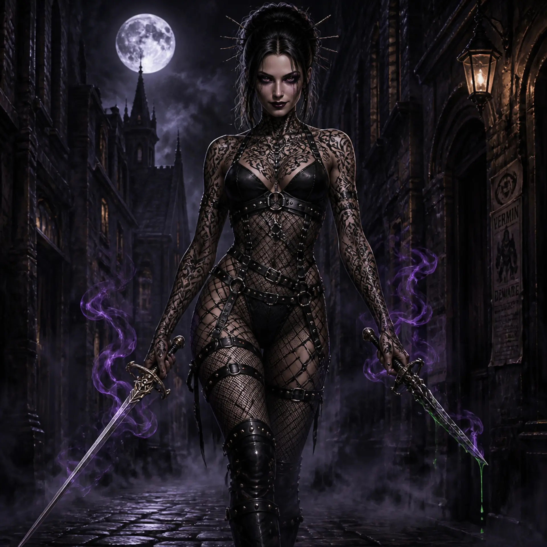 Kallista 'The Ink-Sleeved' Vane - AI-generated fantasy Character