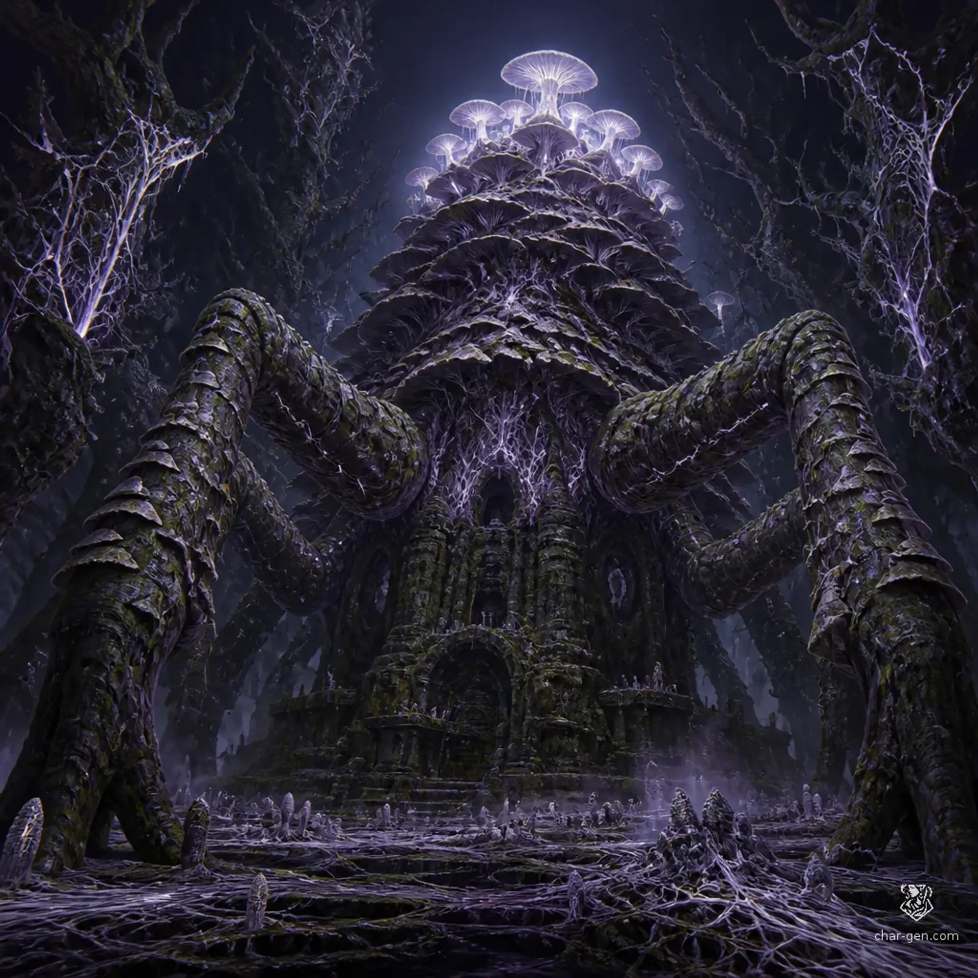 Vur-Nax, The Mycelial Sovereign - AI-generated fantasy Monster
