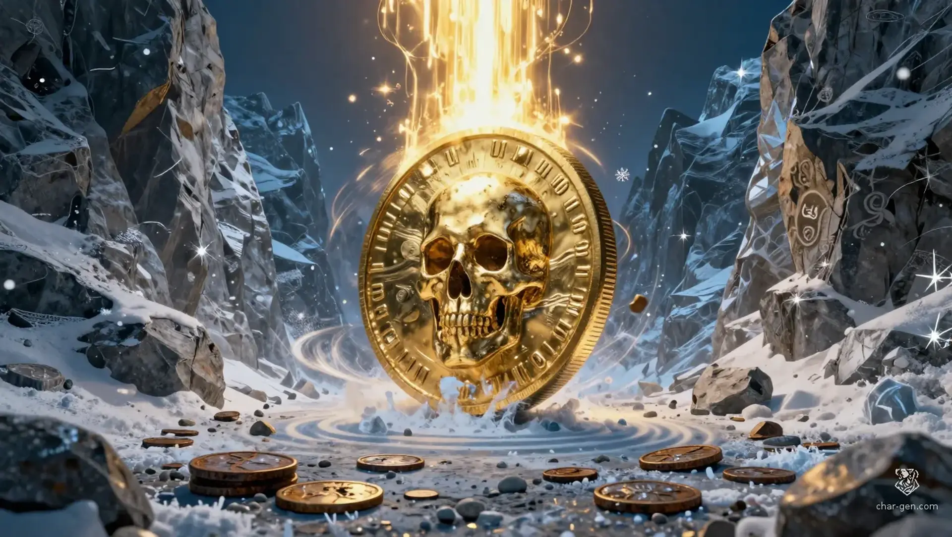 The Coin of Destiny's Threshold - AI-generated fantasy Hazard