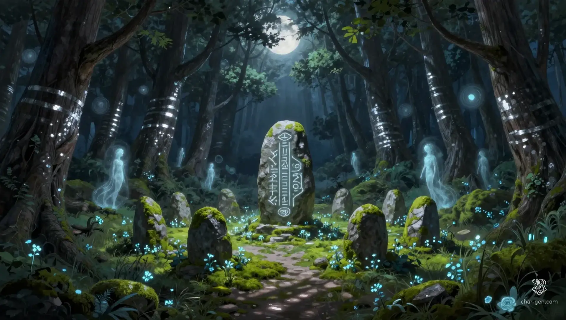 Silver-Stripe Grove - AI-generated fantasy Building