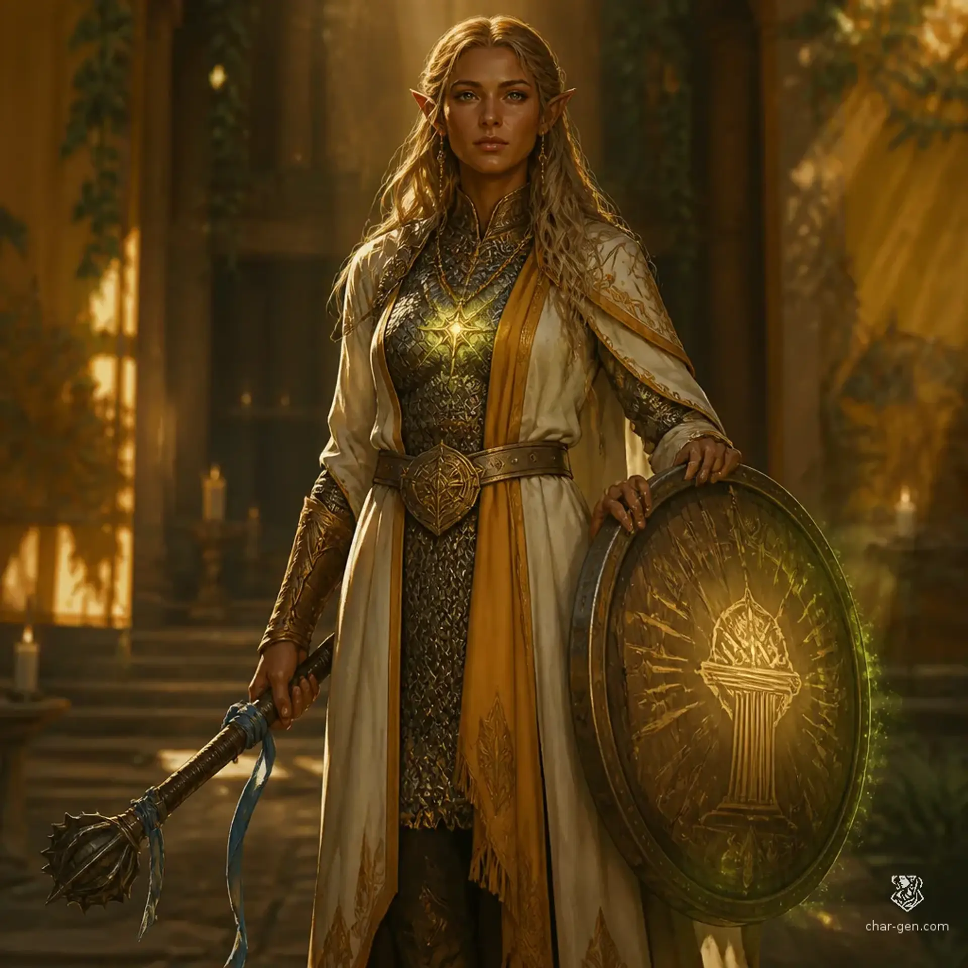 Dara Goldbreeze - AI-generated fantasy Character