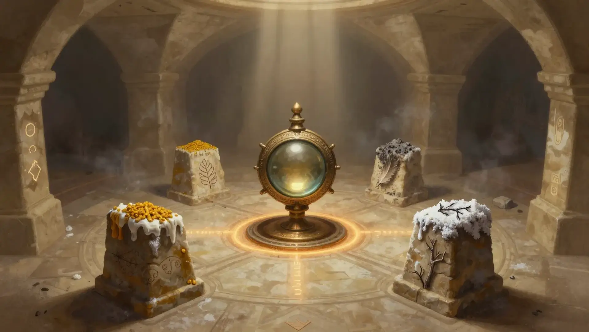 The Fourfold Lantern Seal - AI-generated fantasy Puzzle