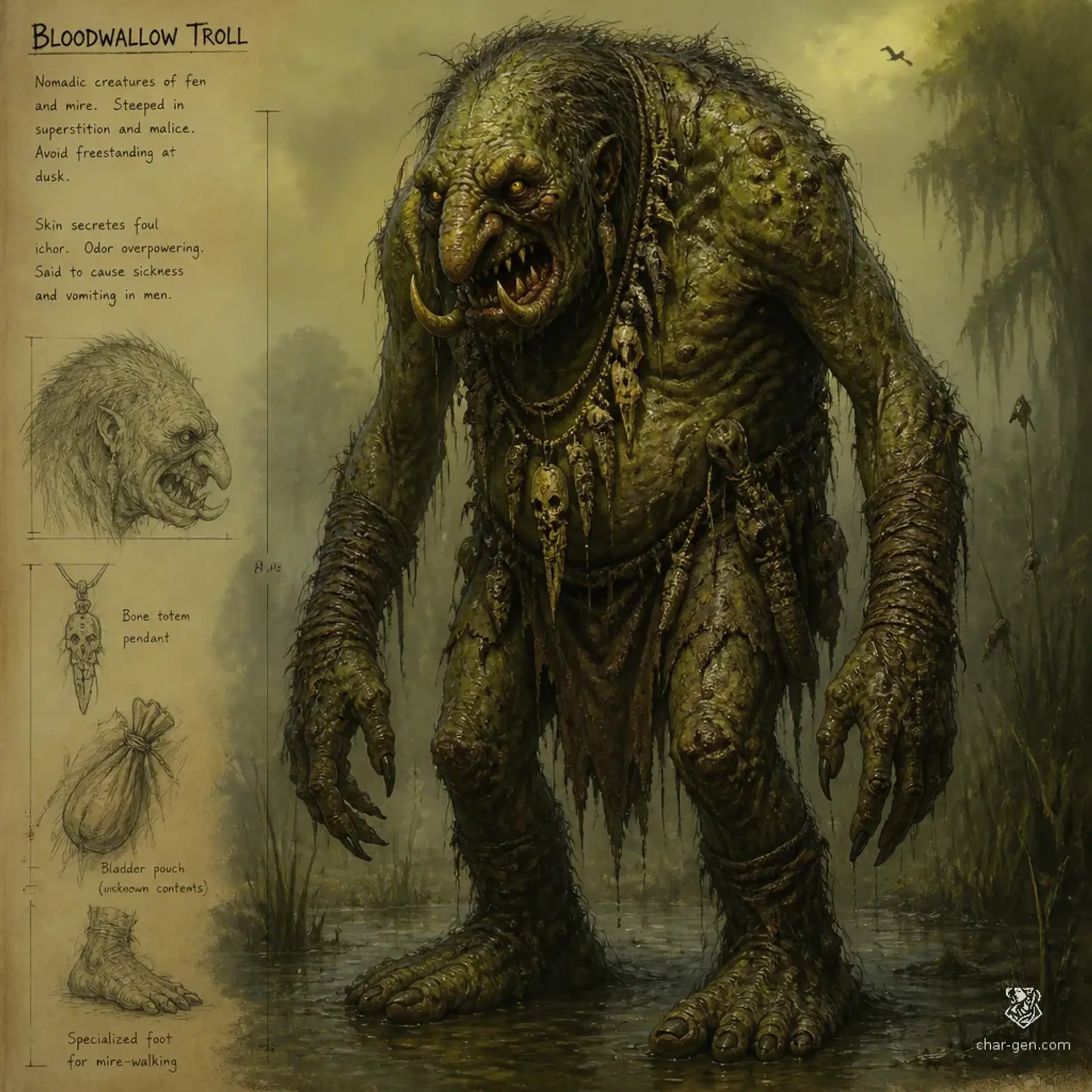 Bile Troll - AI-generated fantasy Species