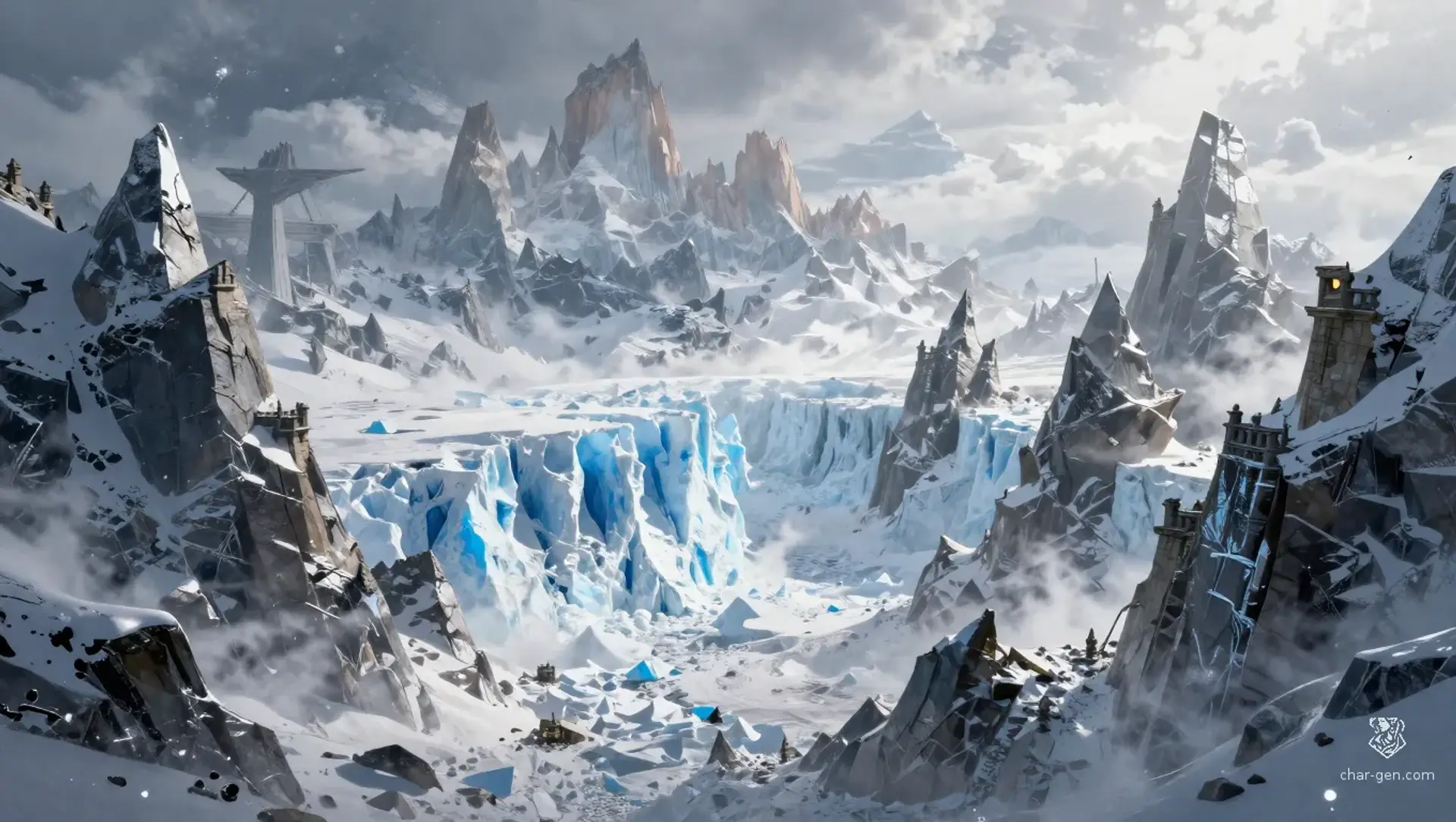Kraggelvurn Peaks - AI-generated fantasy Region