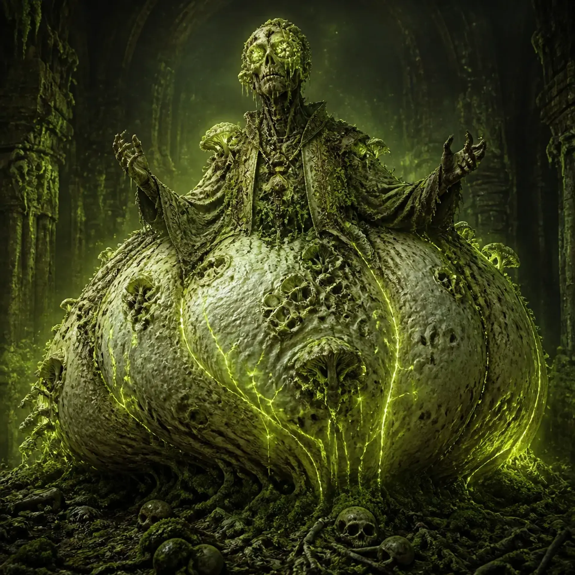 The Spore-Father - AI-generated fantasy Monster