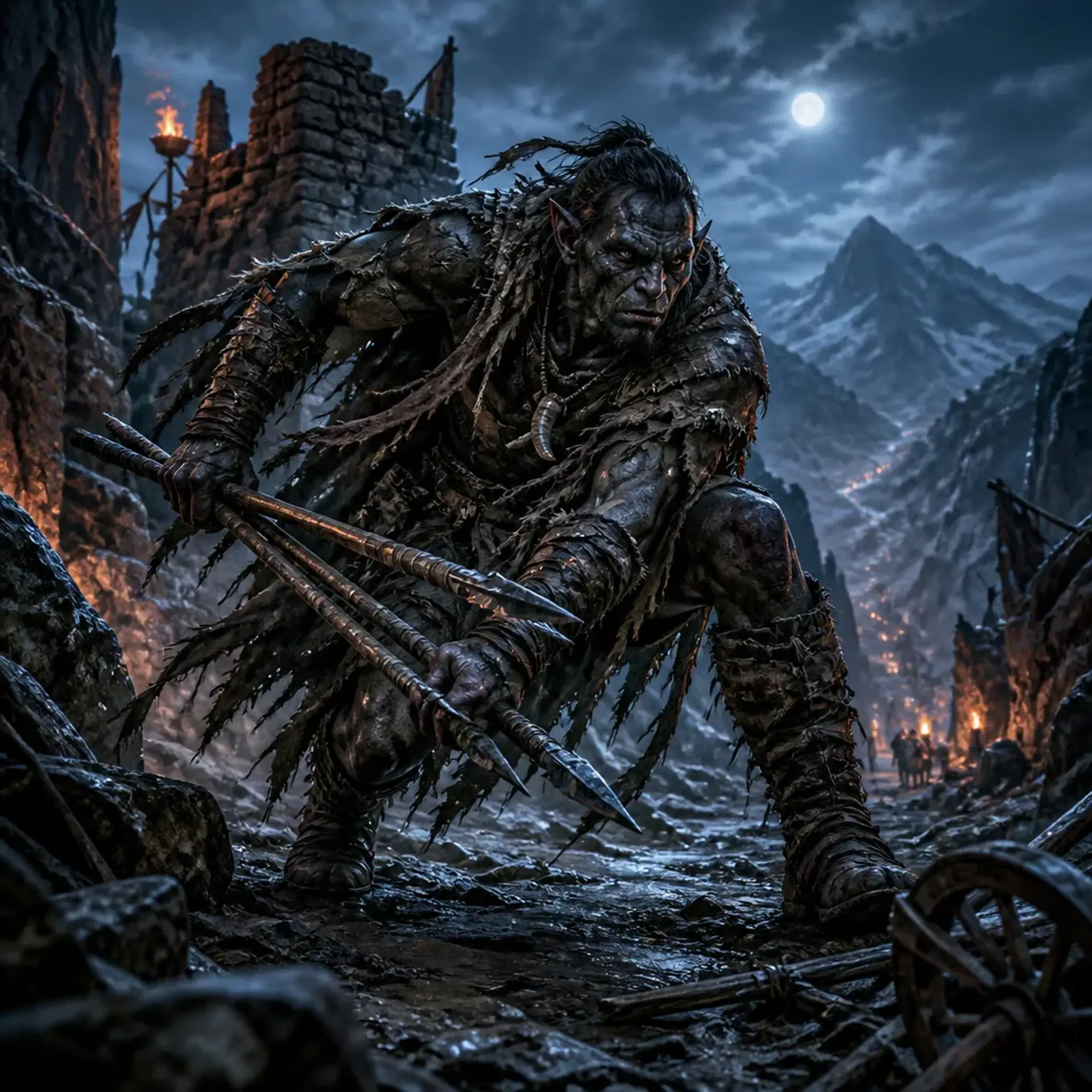 Goroth Orc Hunter - AI-generated fantasy Monster