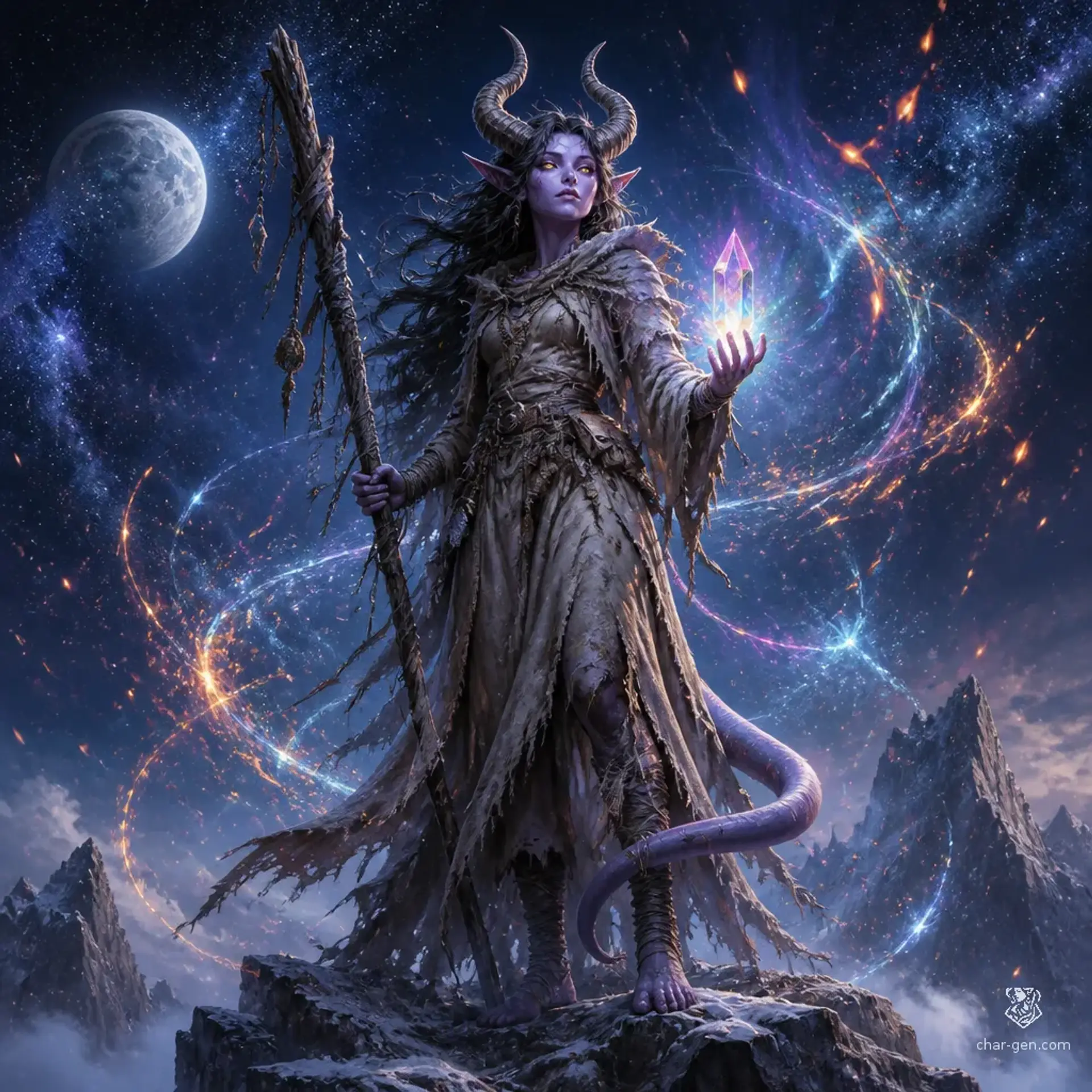 Kallista 'Cloud-Watcher' Zamael - AI-generated fantasy Character