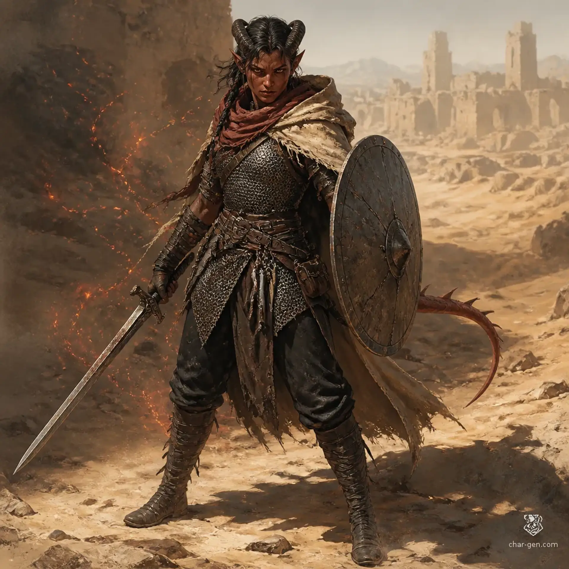 Sahra Qorash - AI-generated fantasy Character