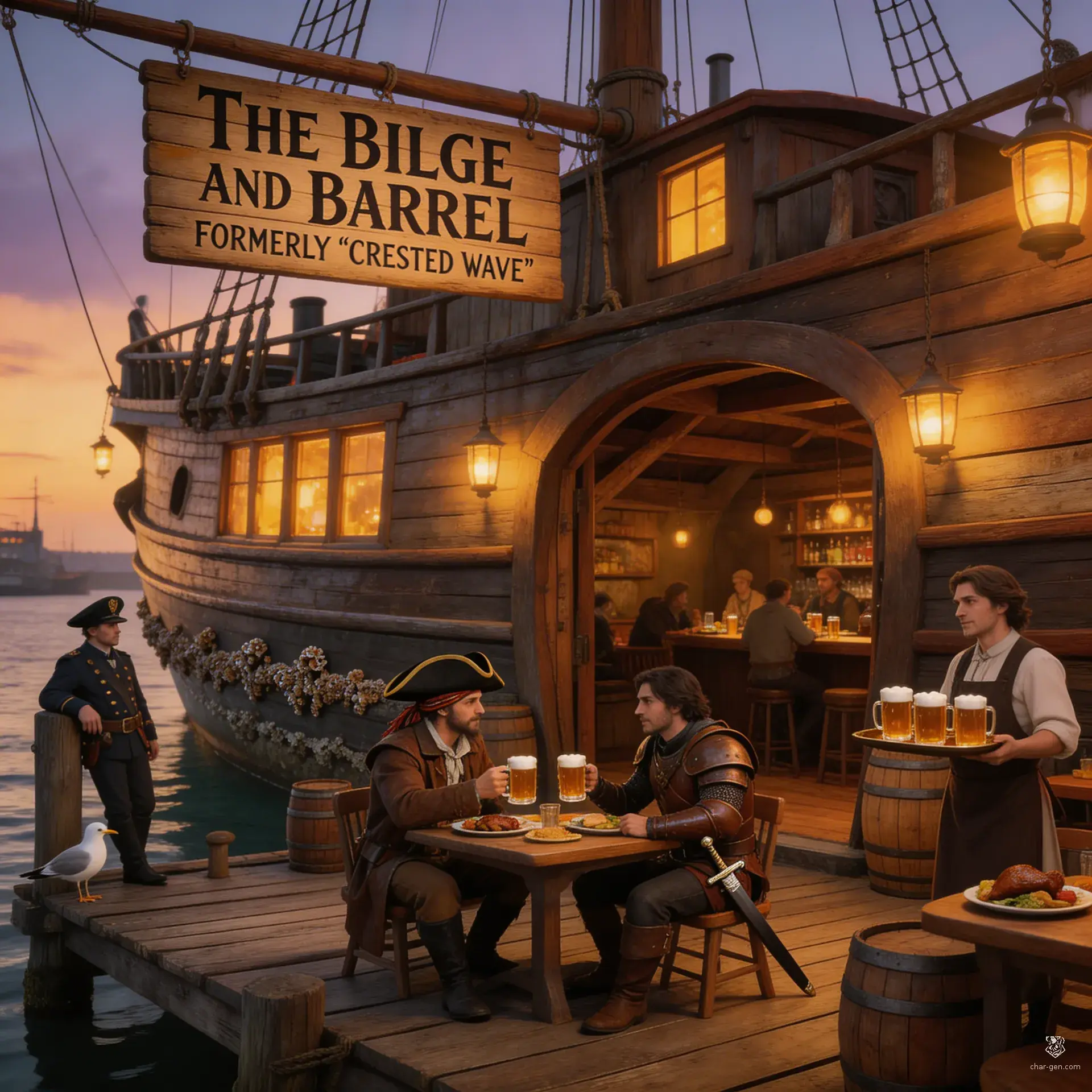 The Bilge and Barrel - AI-generated fantasy Tavern