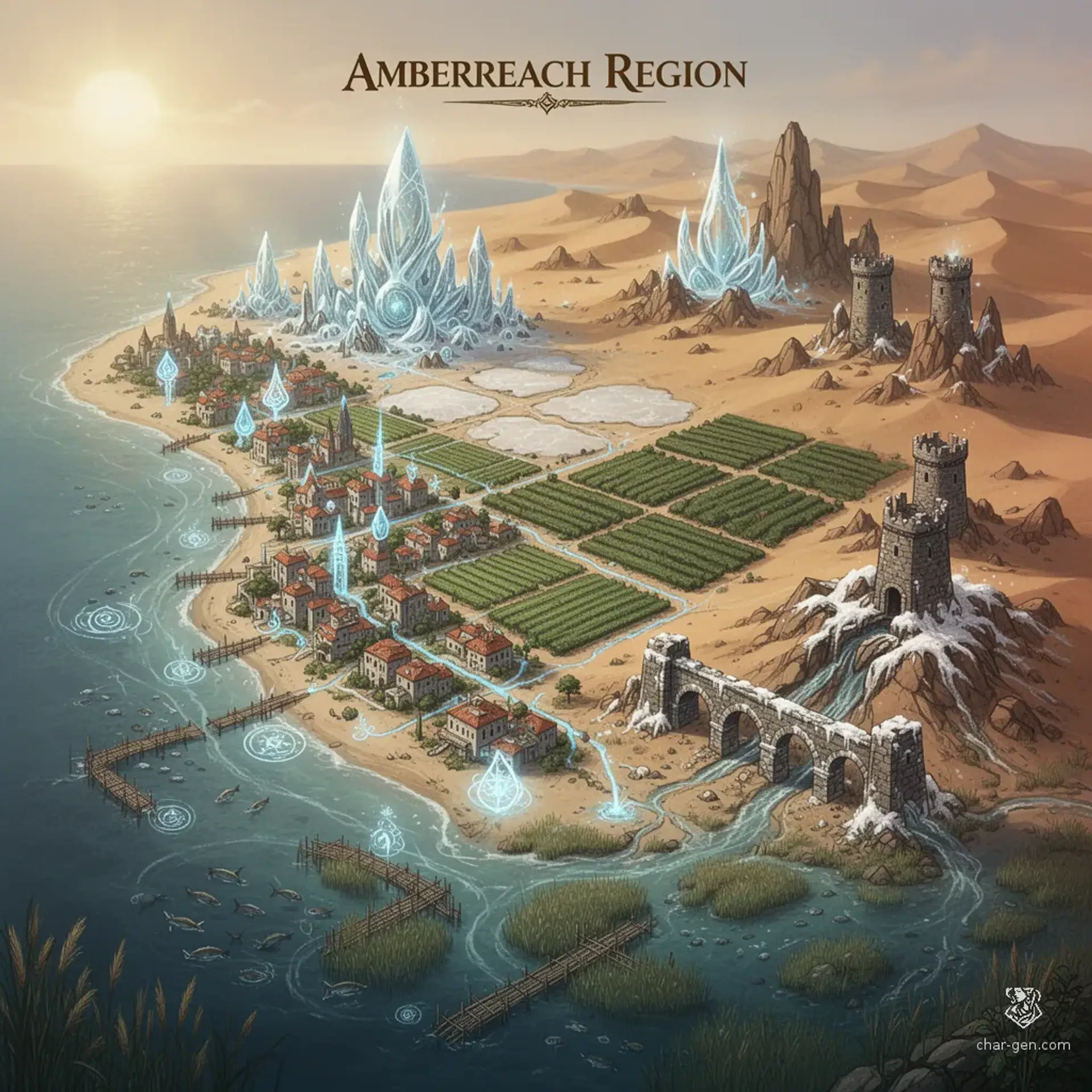 Amberreach Region - AI-generated fantasy Region