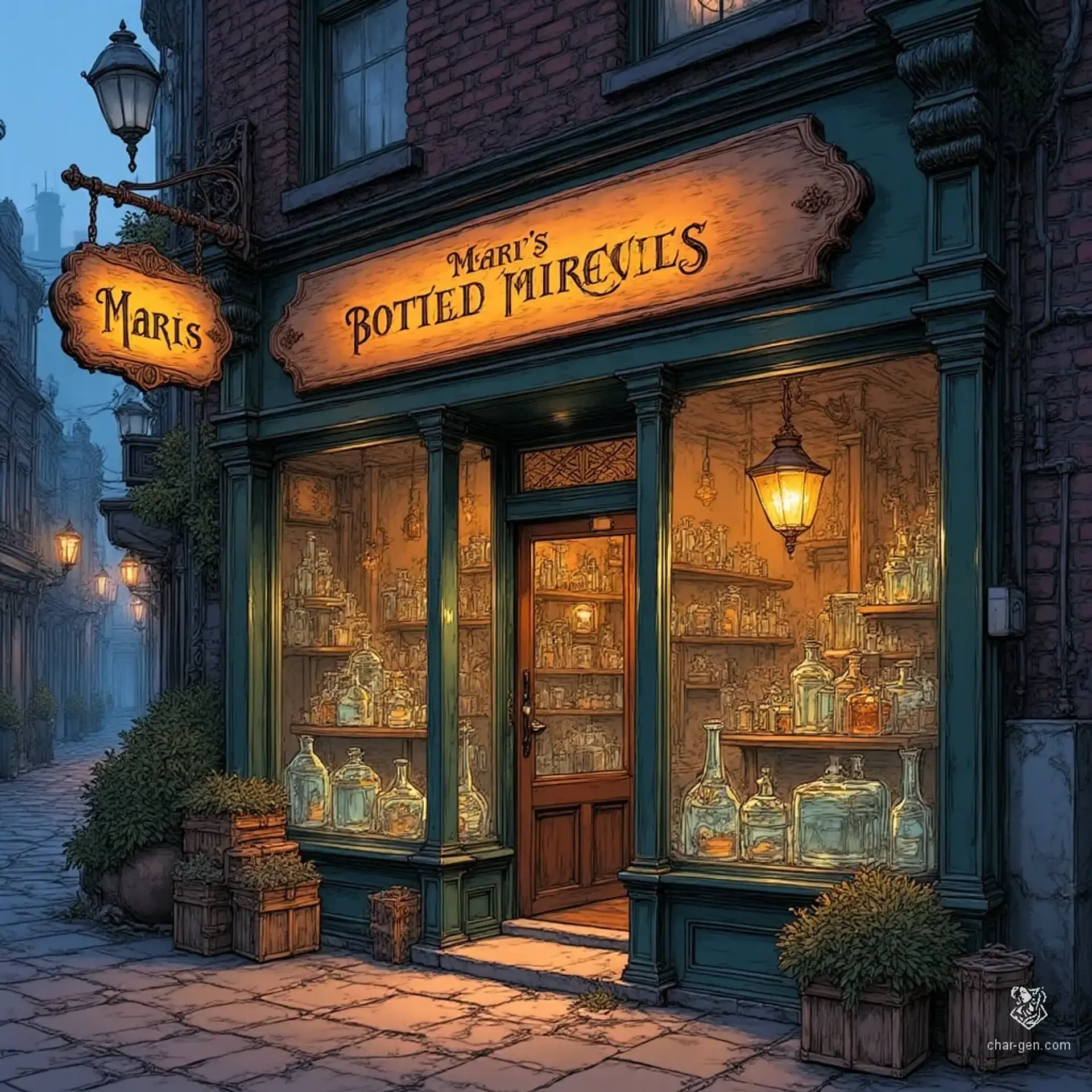 Maris's Bottled Miracles - AI-generated fantasy Shop