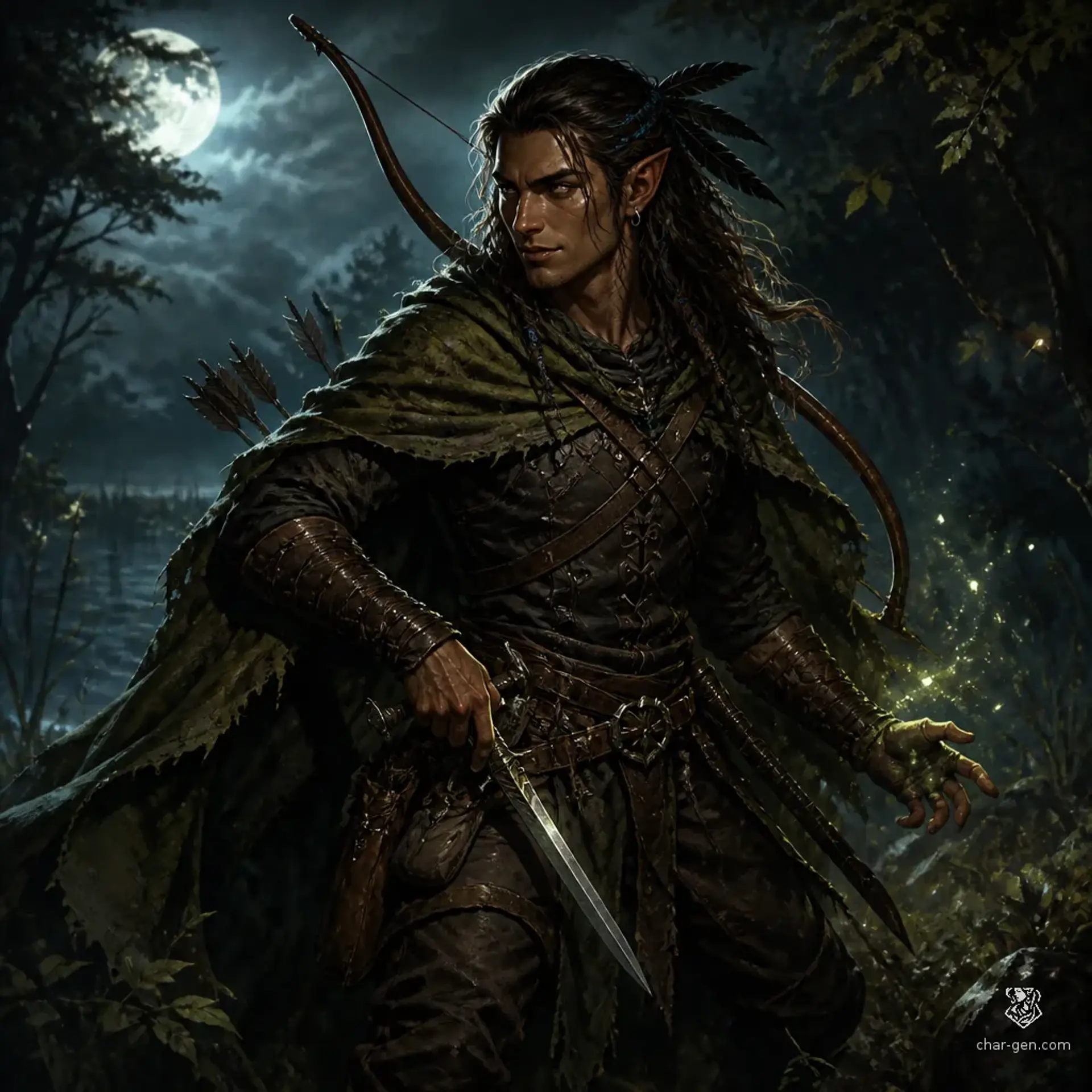Seabass the Ranger - AI-generated fantasy Character