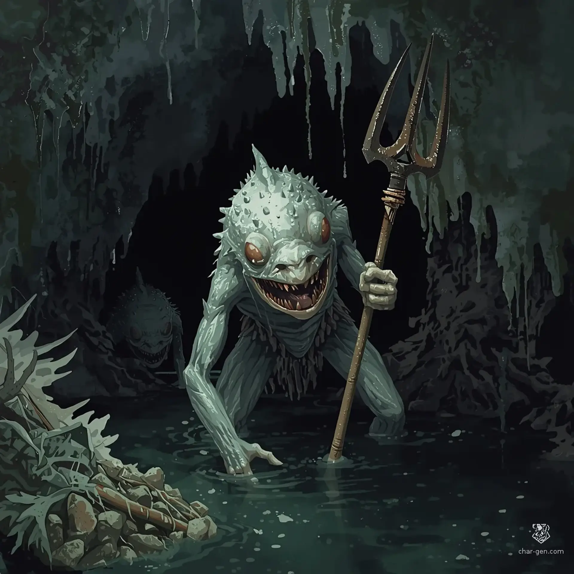 Kuo-toa Patrol - AI-generated fantasy Monster