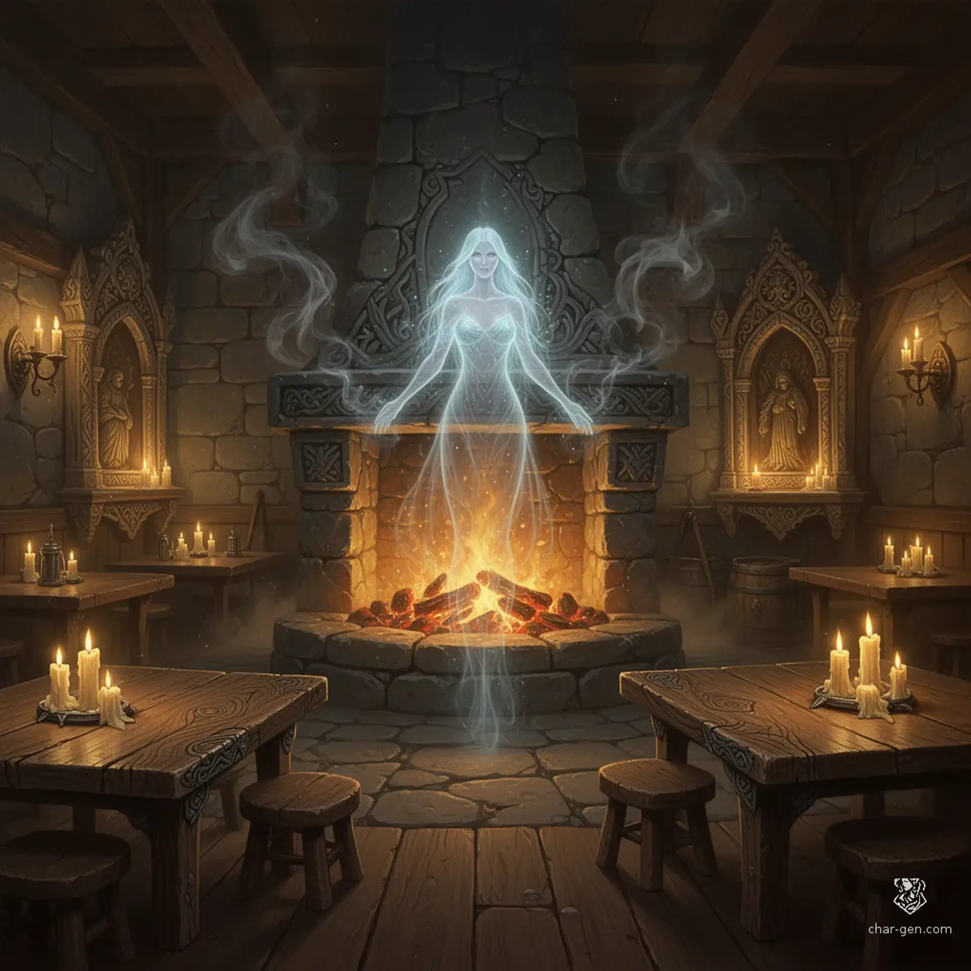 The Hearth's Embers - AI-generated fantasy Tavern