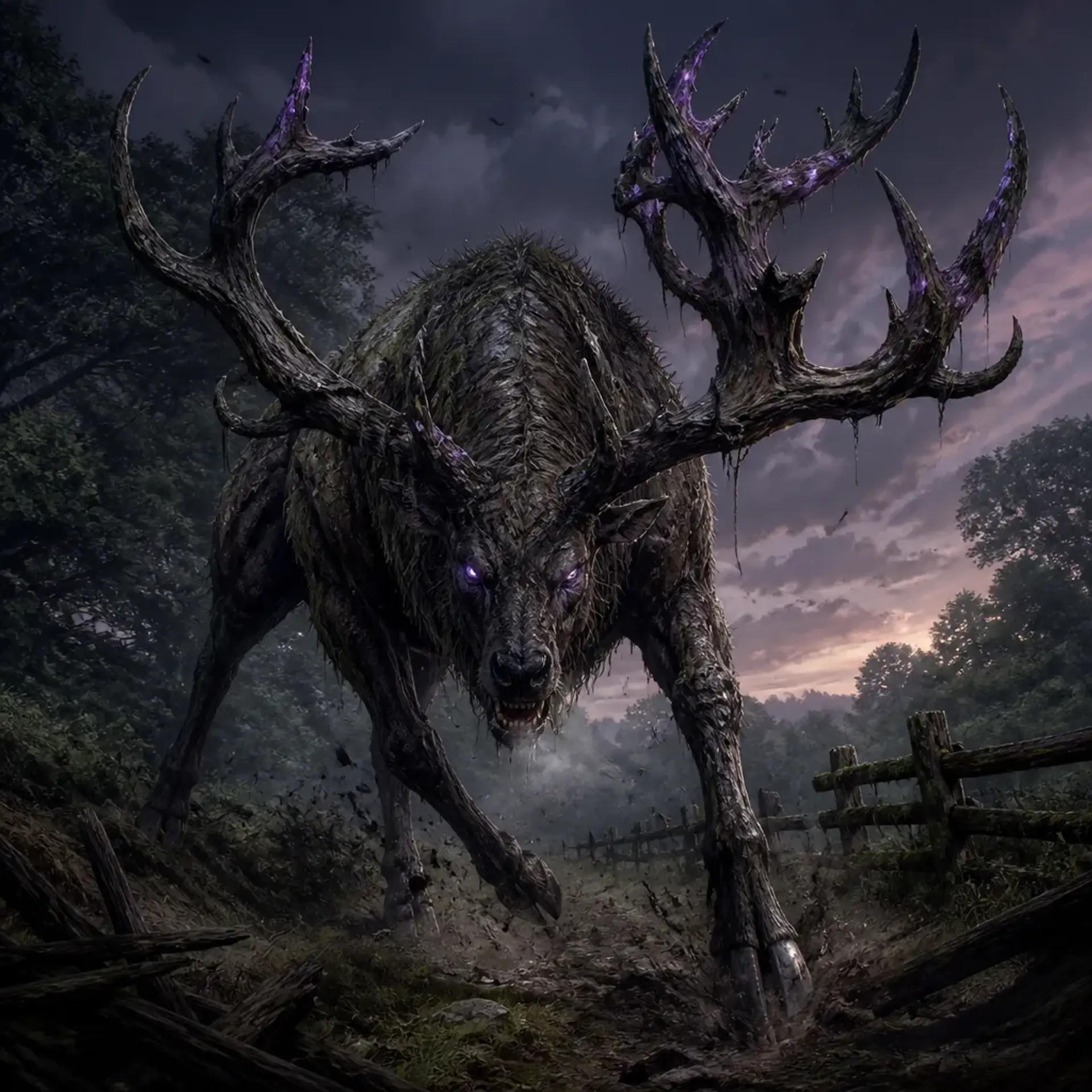 Warped Stag - AI-generated fantasy Monster