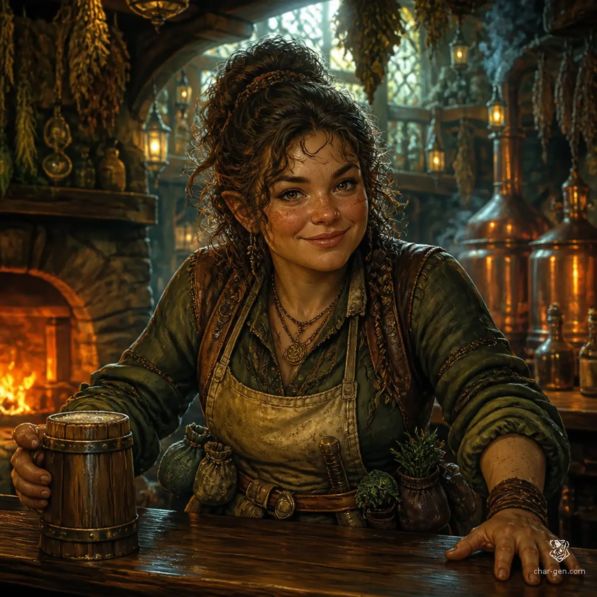The Verdant Kettle - AI-generated fantasy Tavern