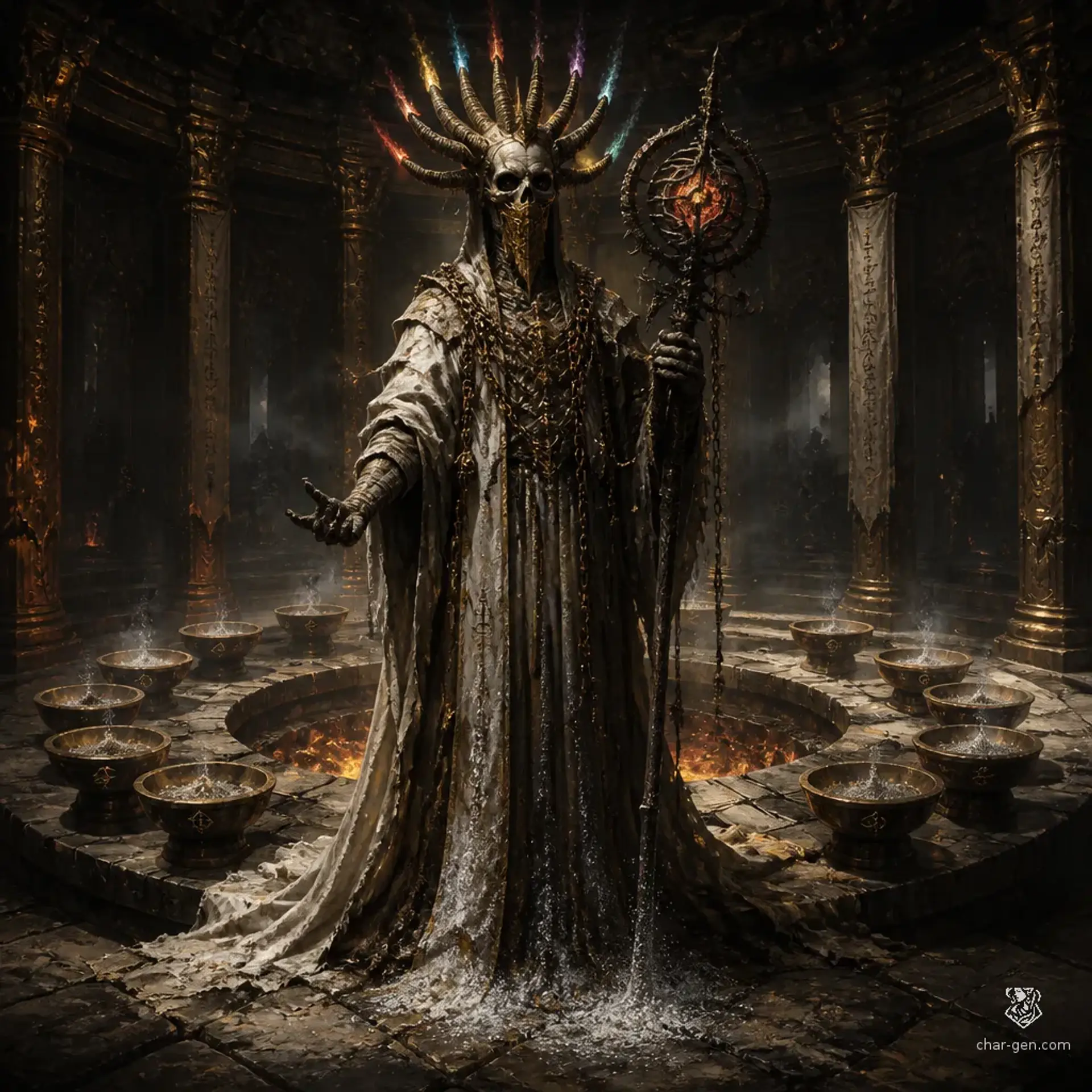 Ashen Hierophant - AI-generated fantasy Monster
