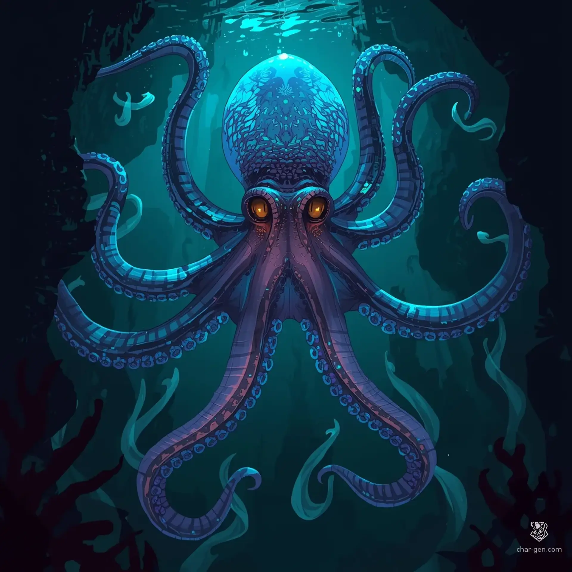 Luminescent Octopus | Fantasy Monster Generated by CharGen
