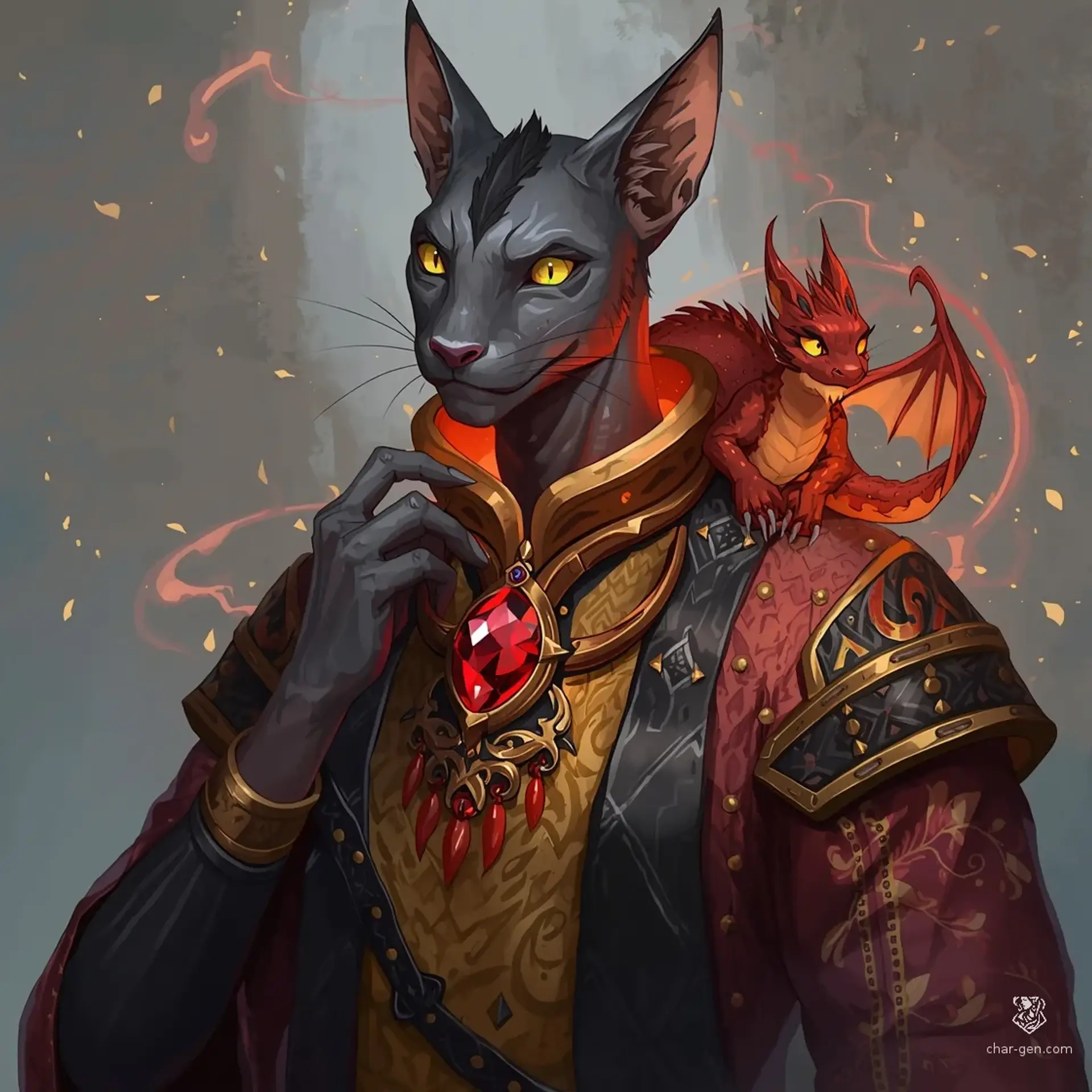 R'thani of the Silver Mist - AI-generated fantasy Character