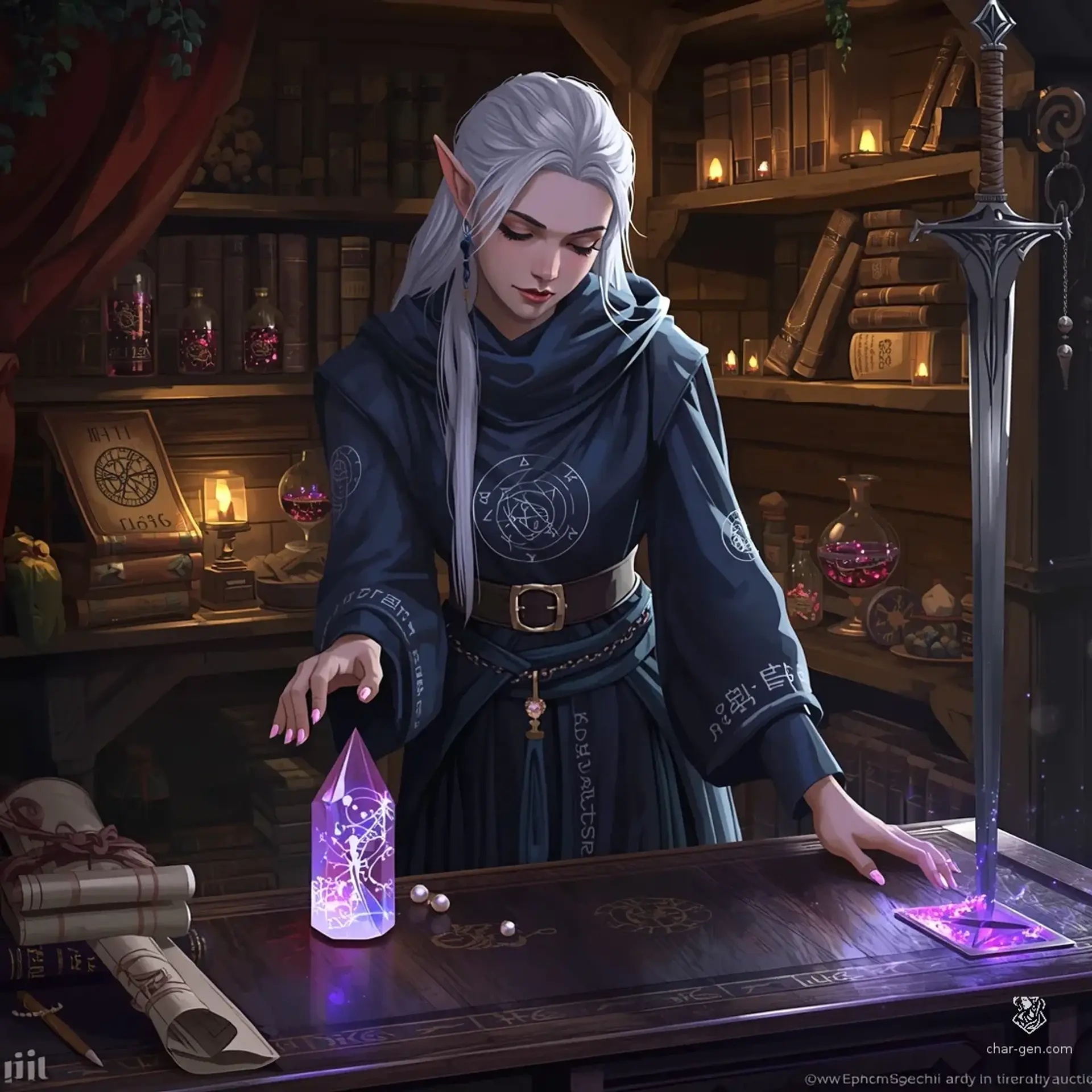 The Glittering Grimoire - AI-generated fantasy Shop
